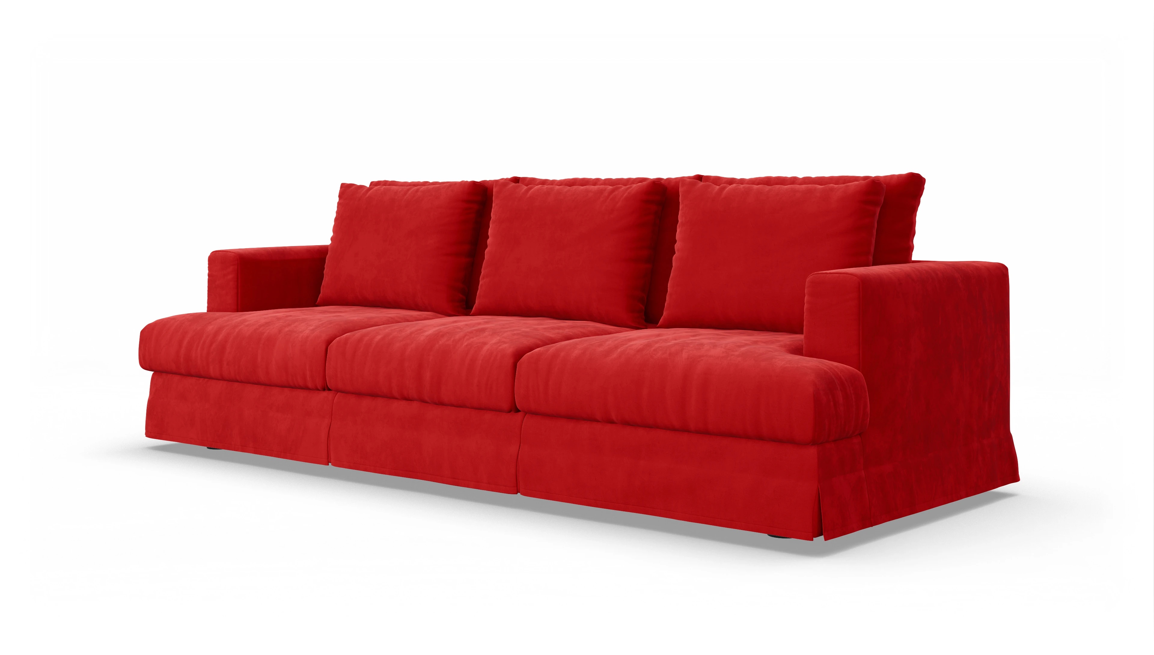 Ansicht des Produktes Pittori 3,5-Sitzer in Samt rot
