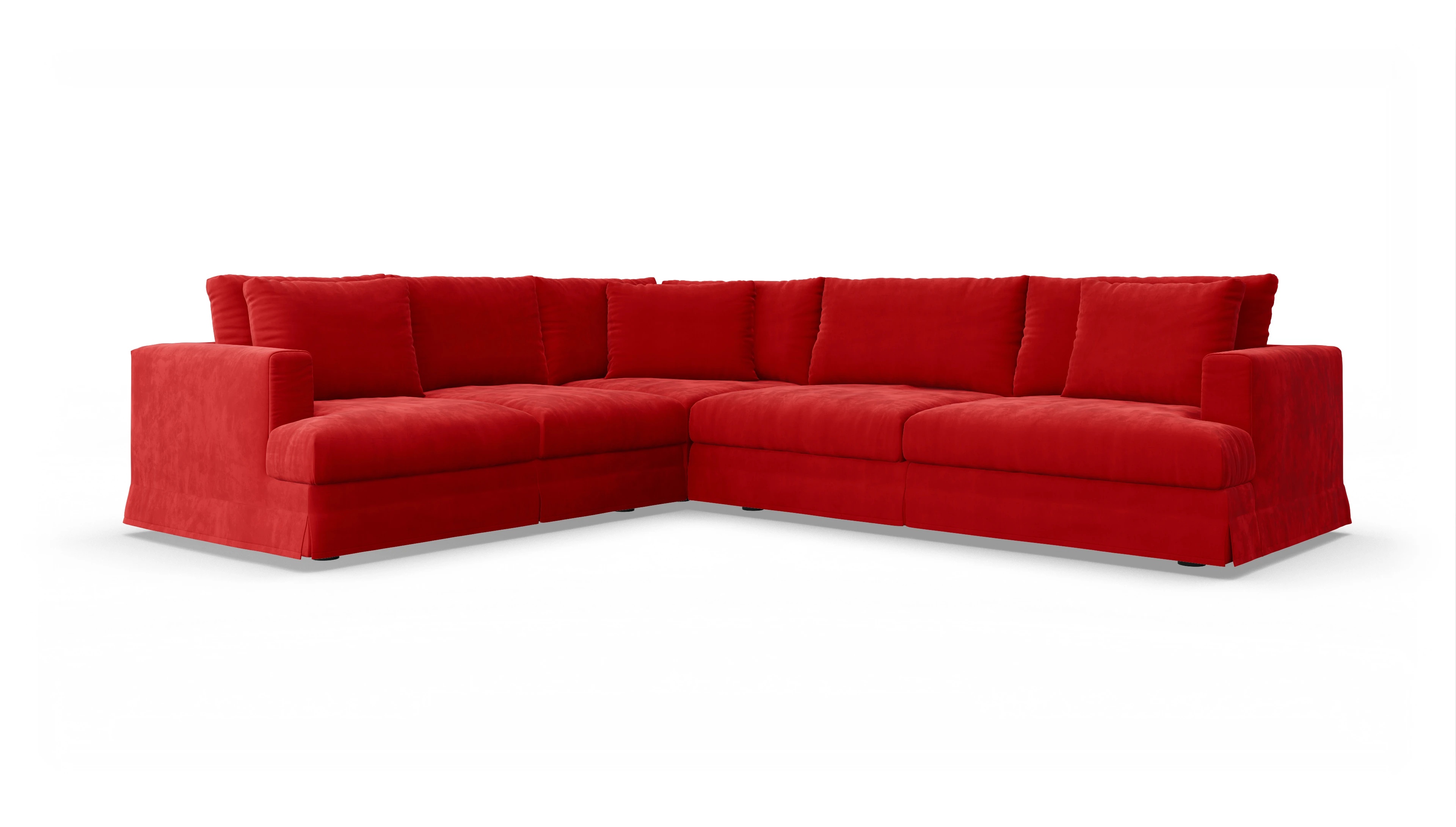 Ansicht des Produktes Pittori Ecksofa Links in Samt rot