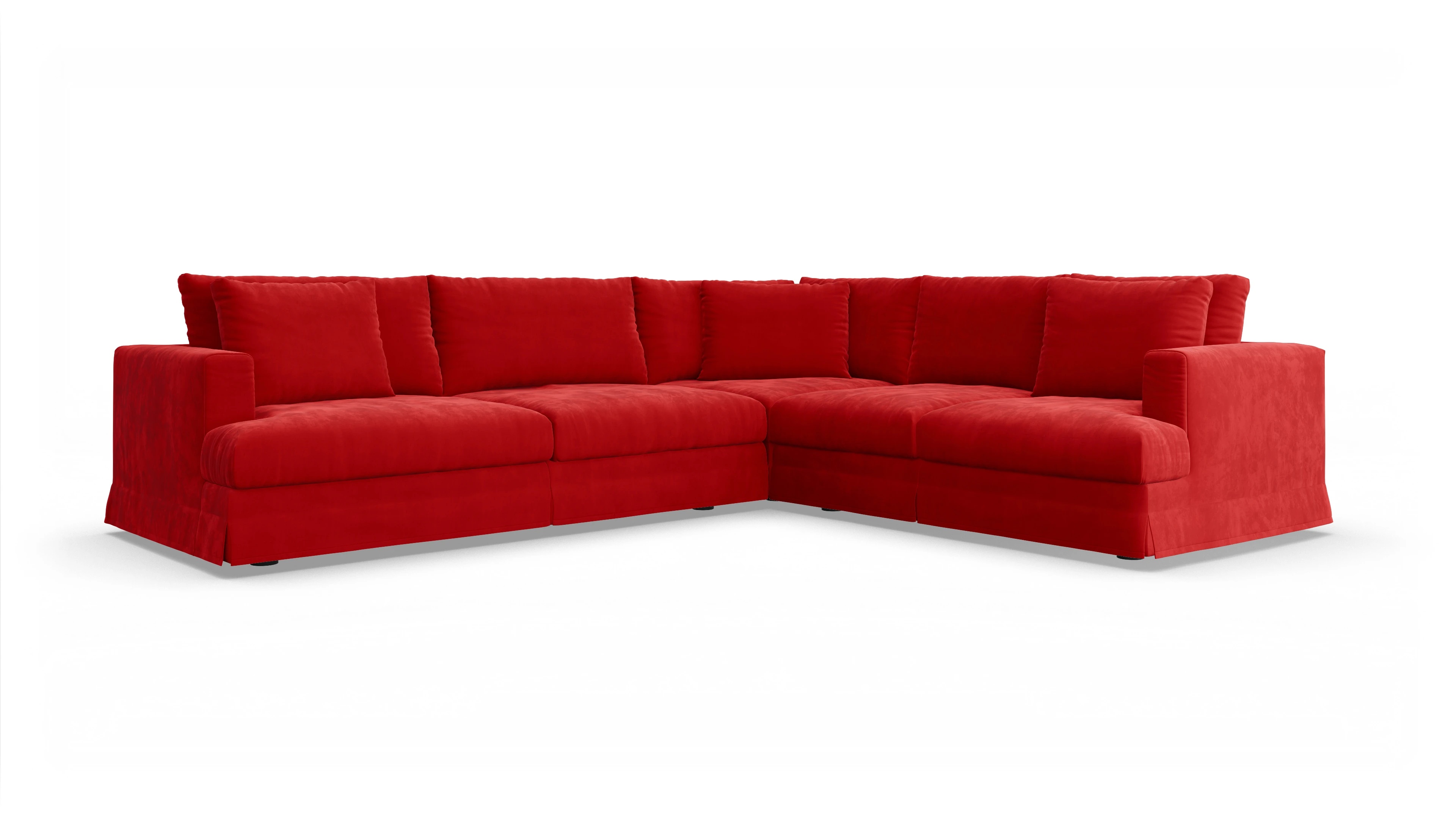 Ansicht des Produktes Pittori Ecksofa Rechts in Samt rot