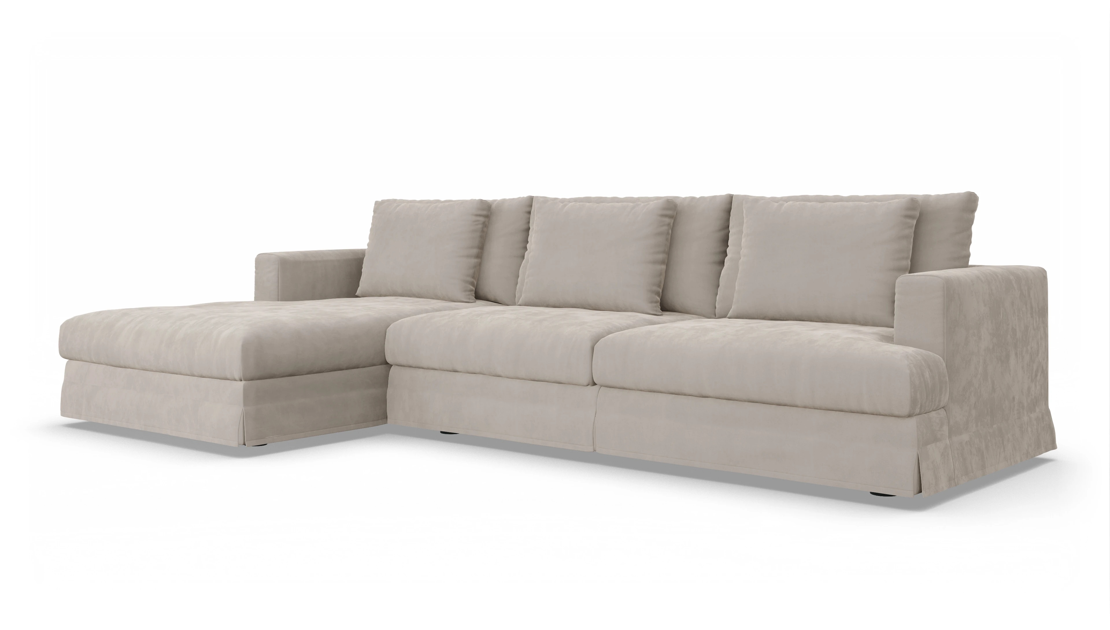 Ansicht des Produktes Pittori Sofa mit Rec links in Samt grau