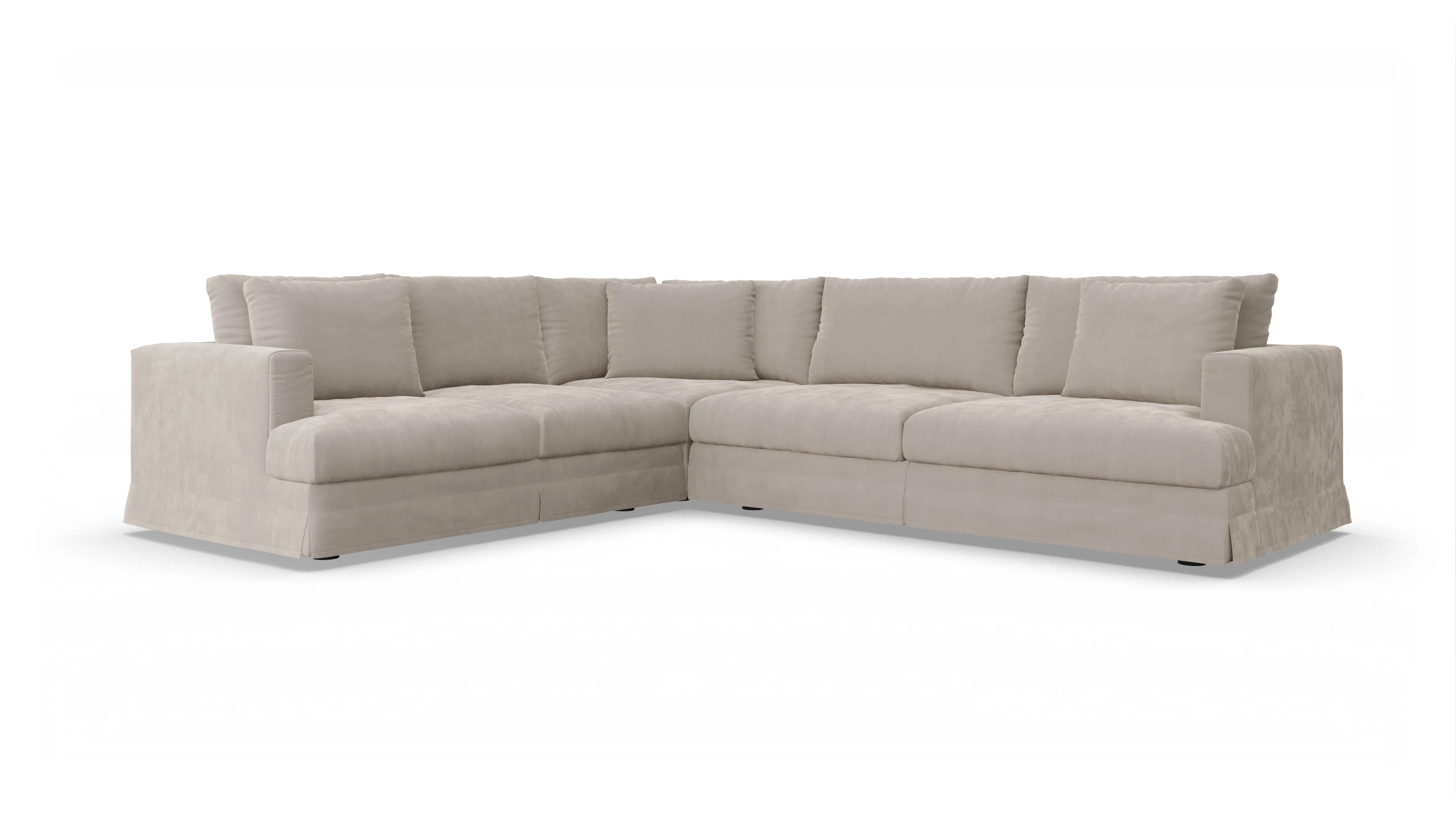 Ansicht des Produktes Pittori Ecksofa Links in Samt grau