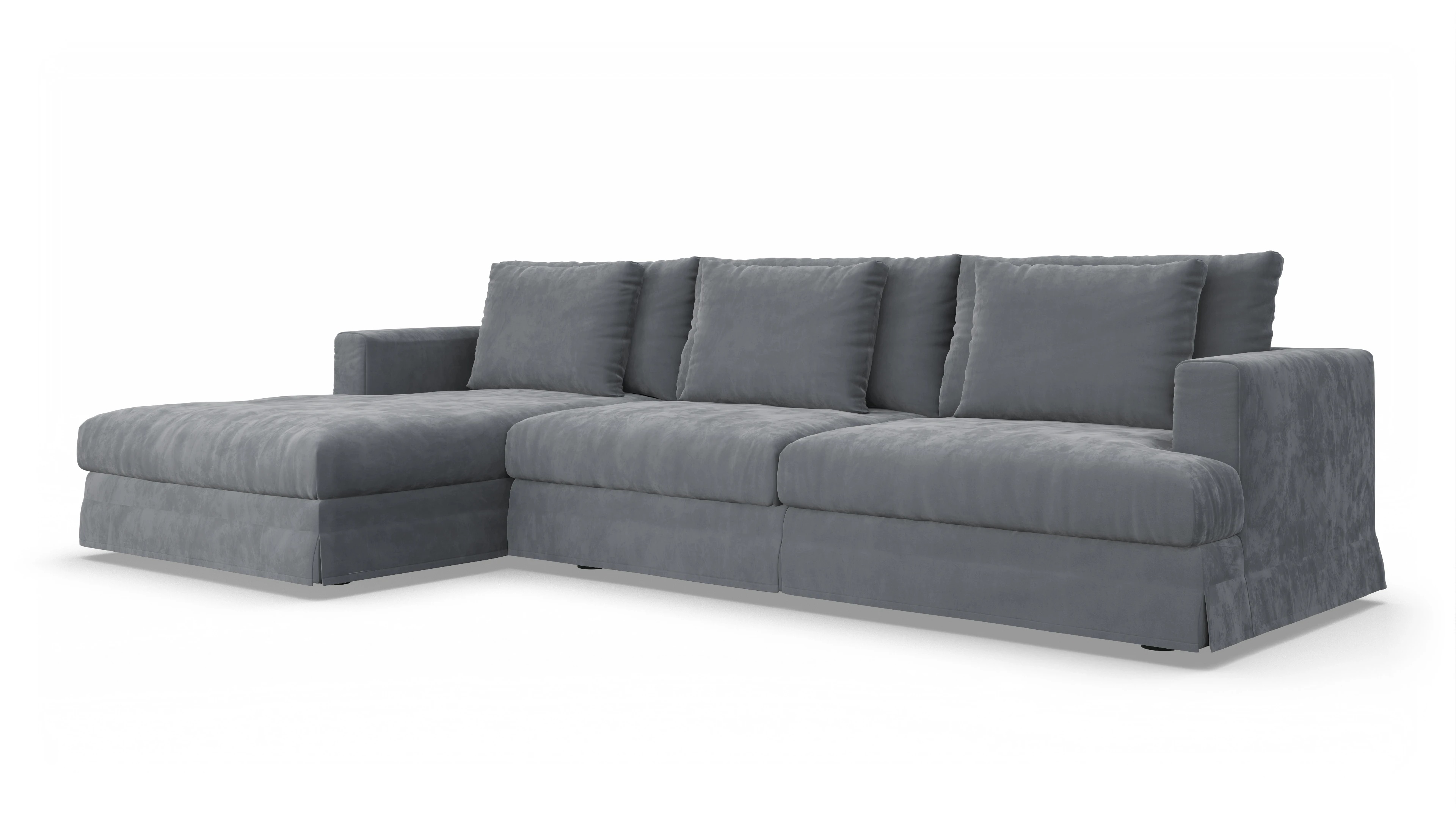 Ansicht des Produktes Pittori Sofa mit Rec links in Samt grau