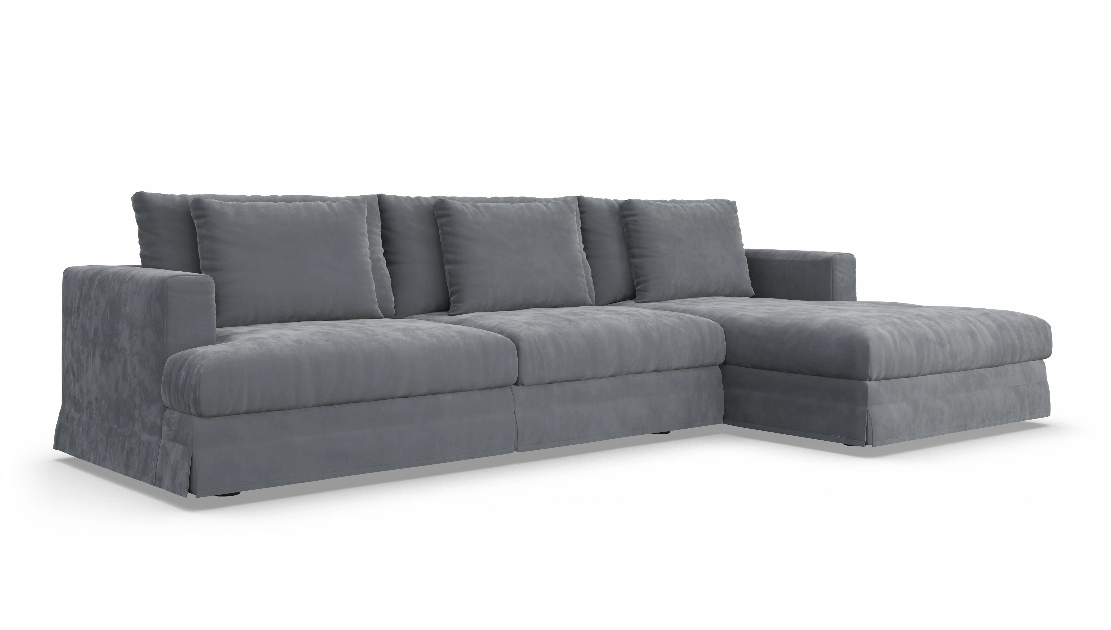 Ansicht des Produktes Pittori Sofa mit Rec rechts in Samt grau