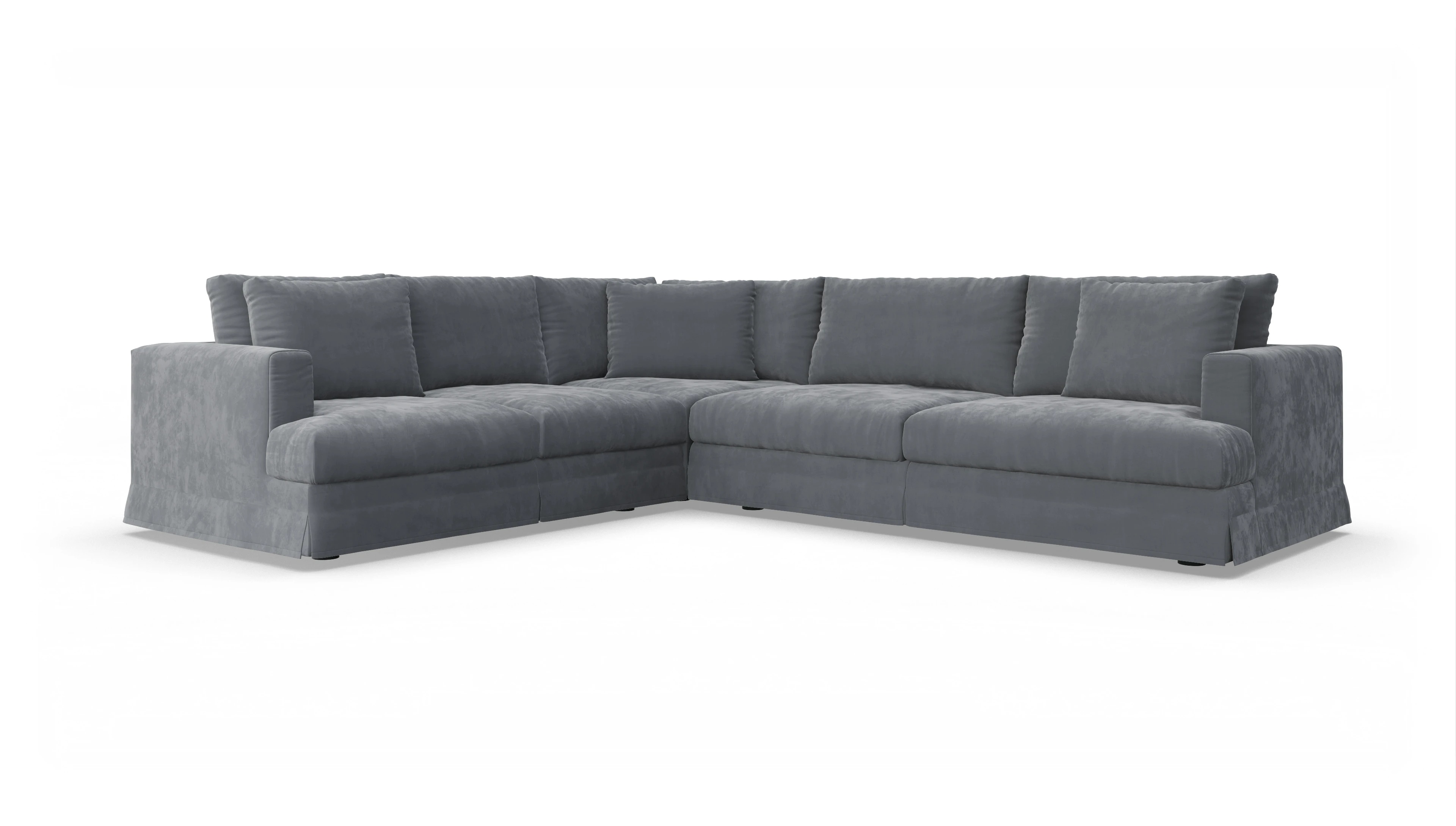 Ansicht des Produktes Pittori Ecksofa Links in Samt grau