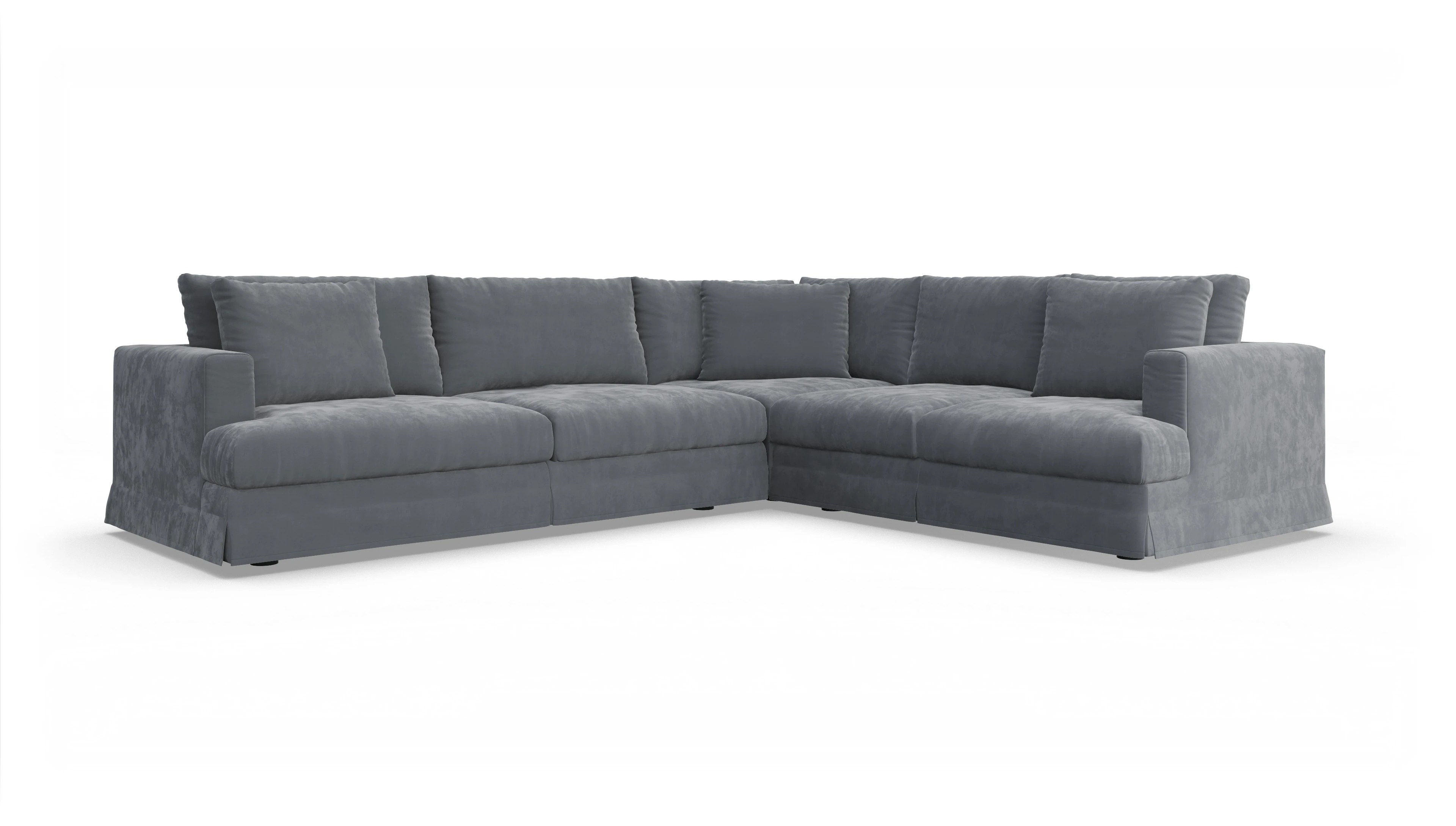 Ansicht des Produktes Pittori Ecksofa Rechts in Samt grau