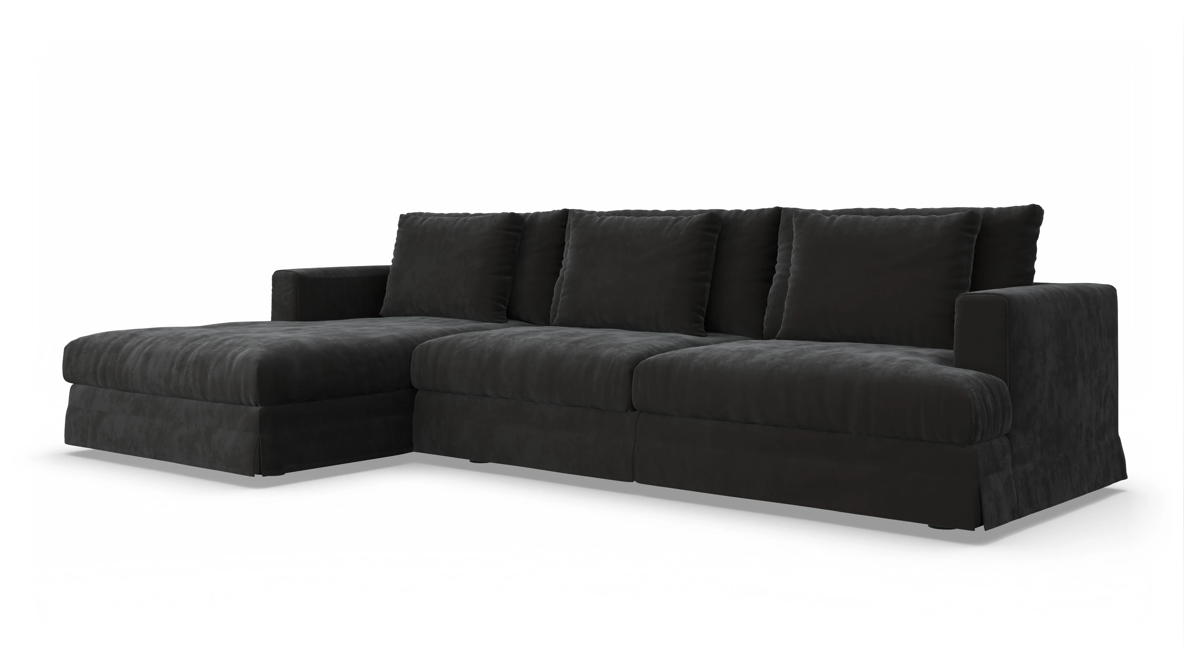 Ansicht des Produktes Pittori Sofa mit Rec links in Samt grau