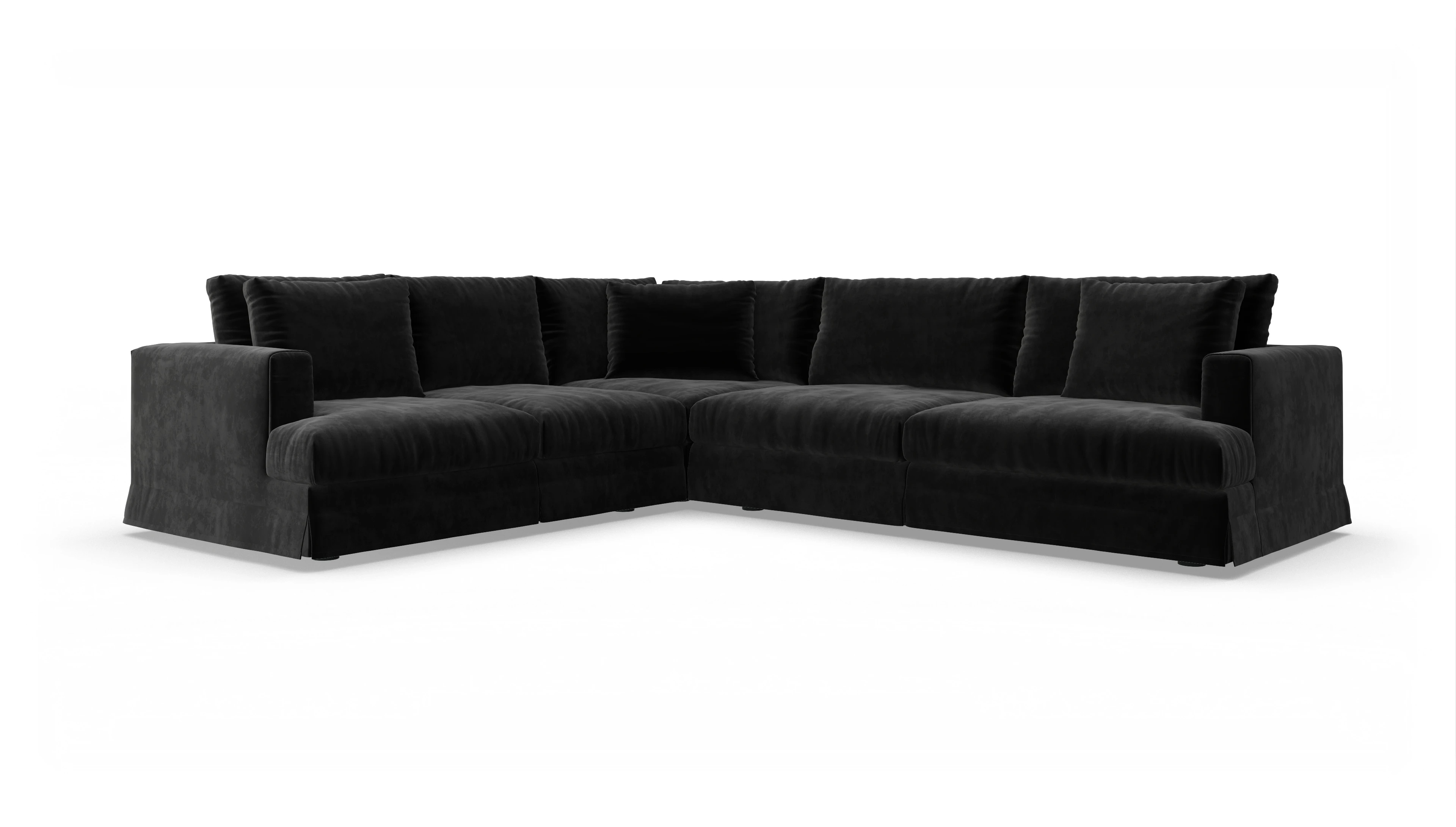 Ansicht des Produktes Pittori Ecksofa Links in Samt schwarz