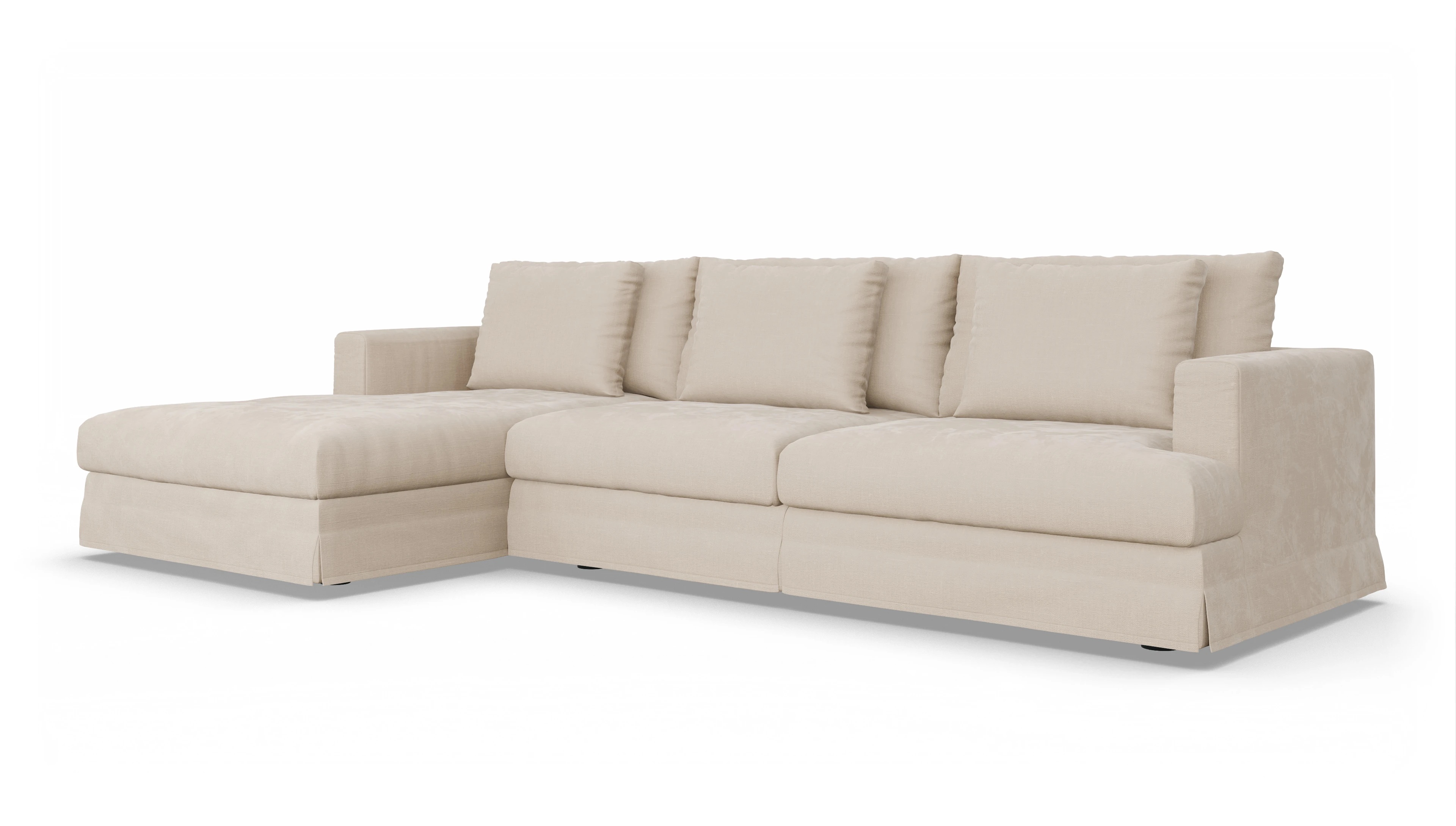 Ansicht des Produktes Pittori Sofa mit Rec links in Stoff weiß