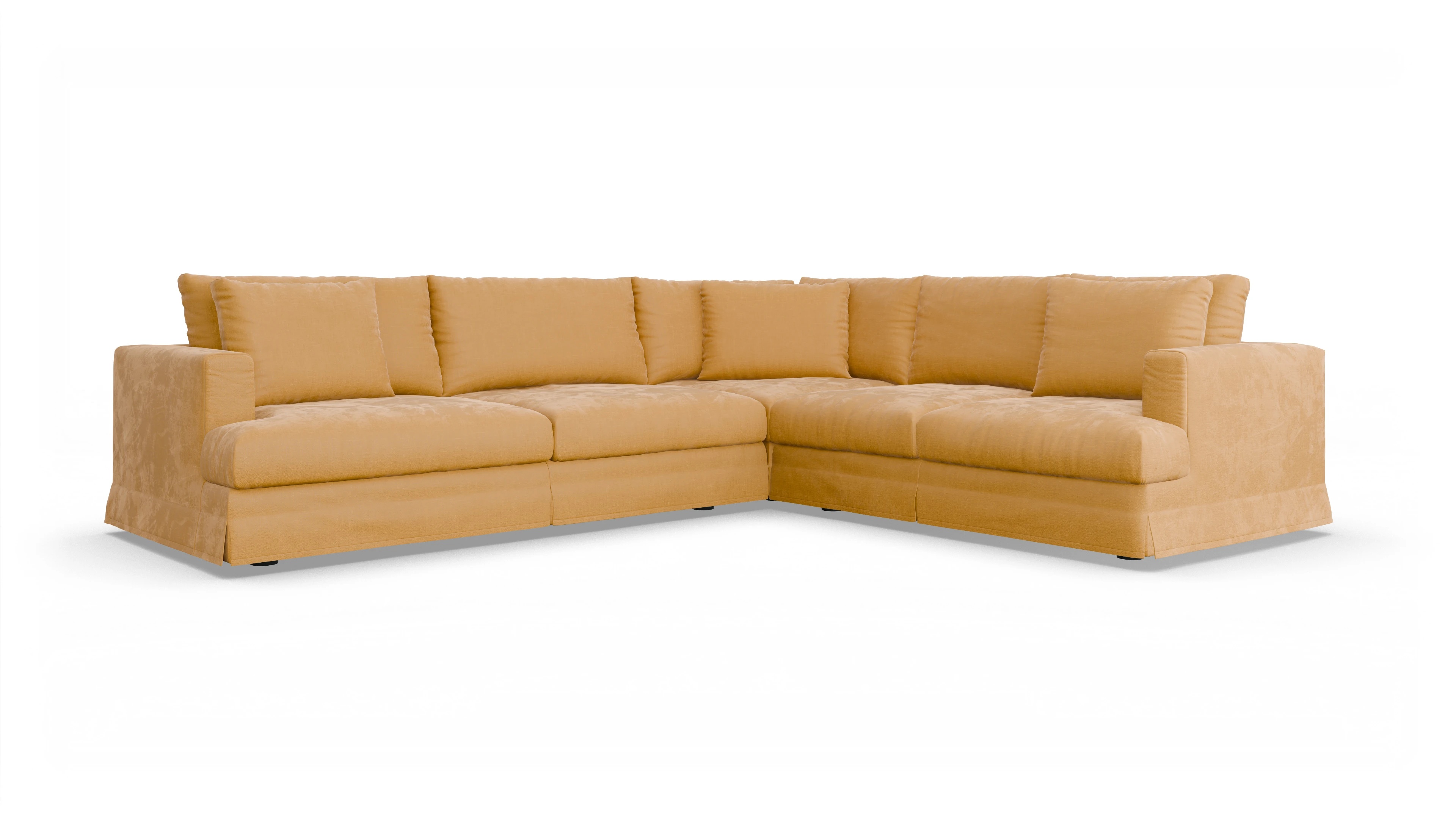 Ansicht des Produktes Pittori Ecksofa Rechts in Stoff gelb