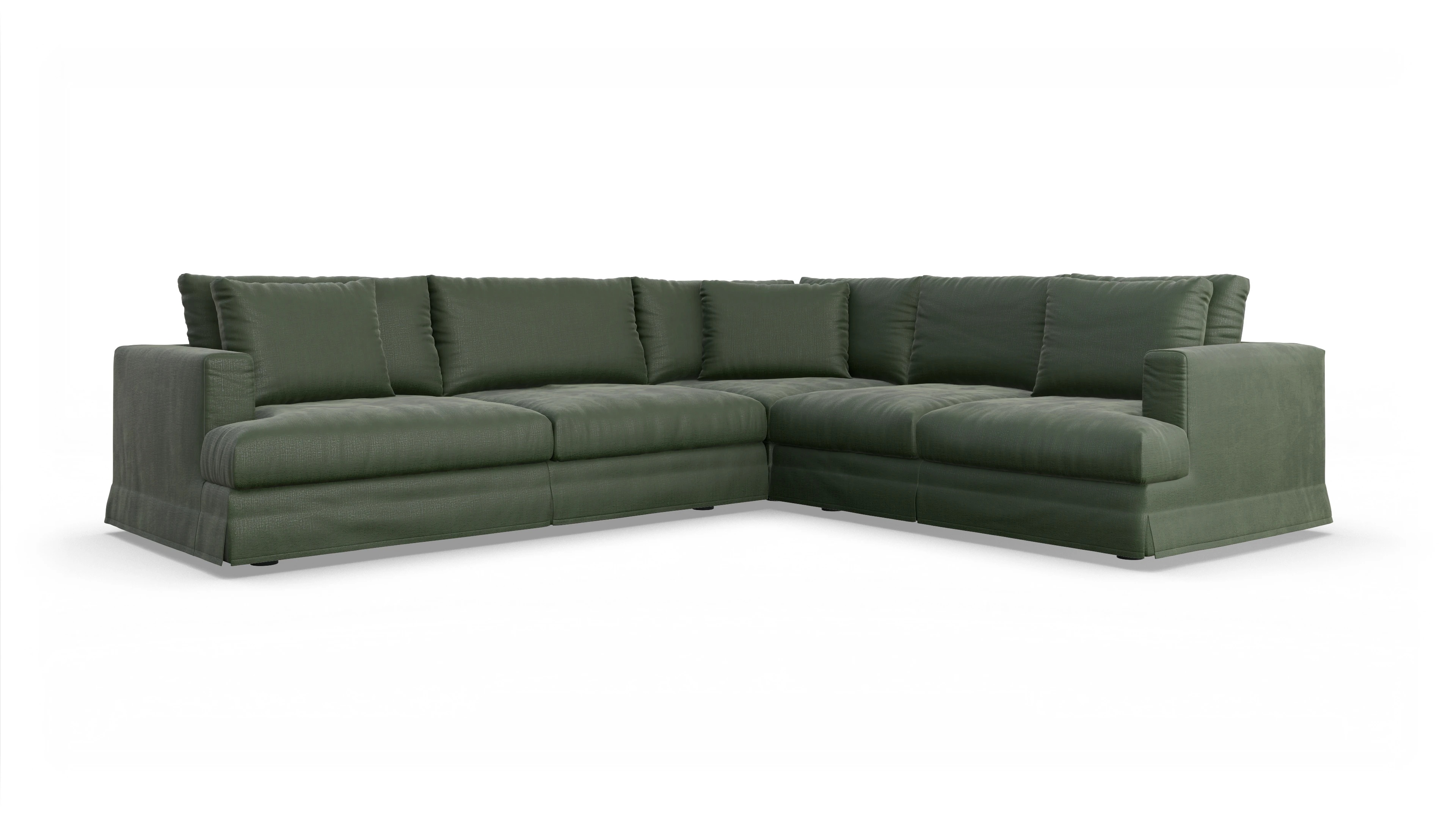 Ansicht des Produktes Pittori Ecksofa Rechts in Stoff grün