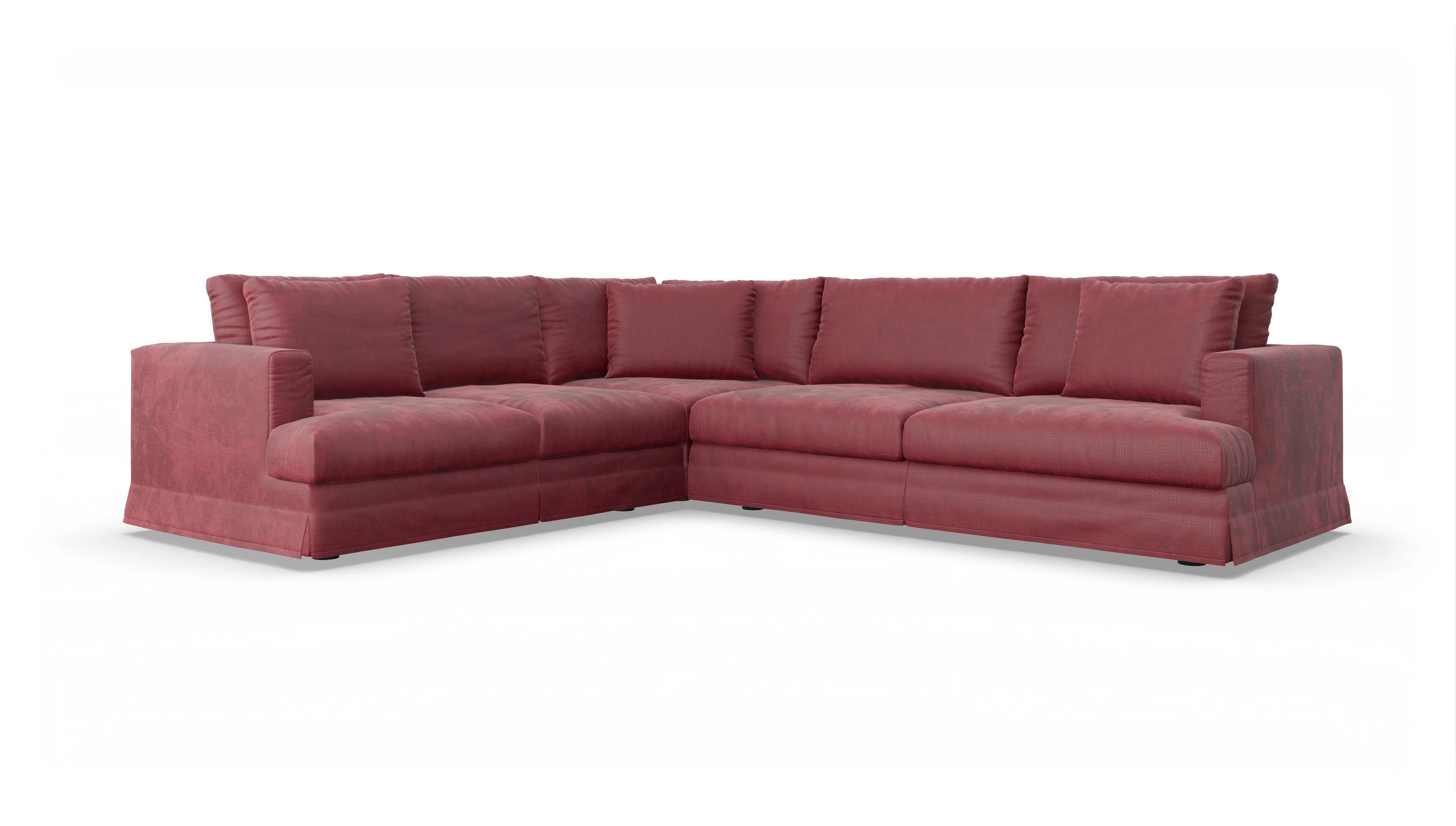 Ansicht des Produktes Pittori Ecksofa Links in Stoff rot