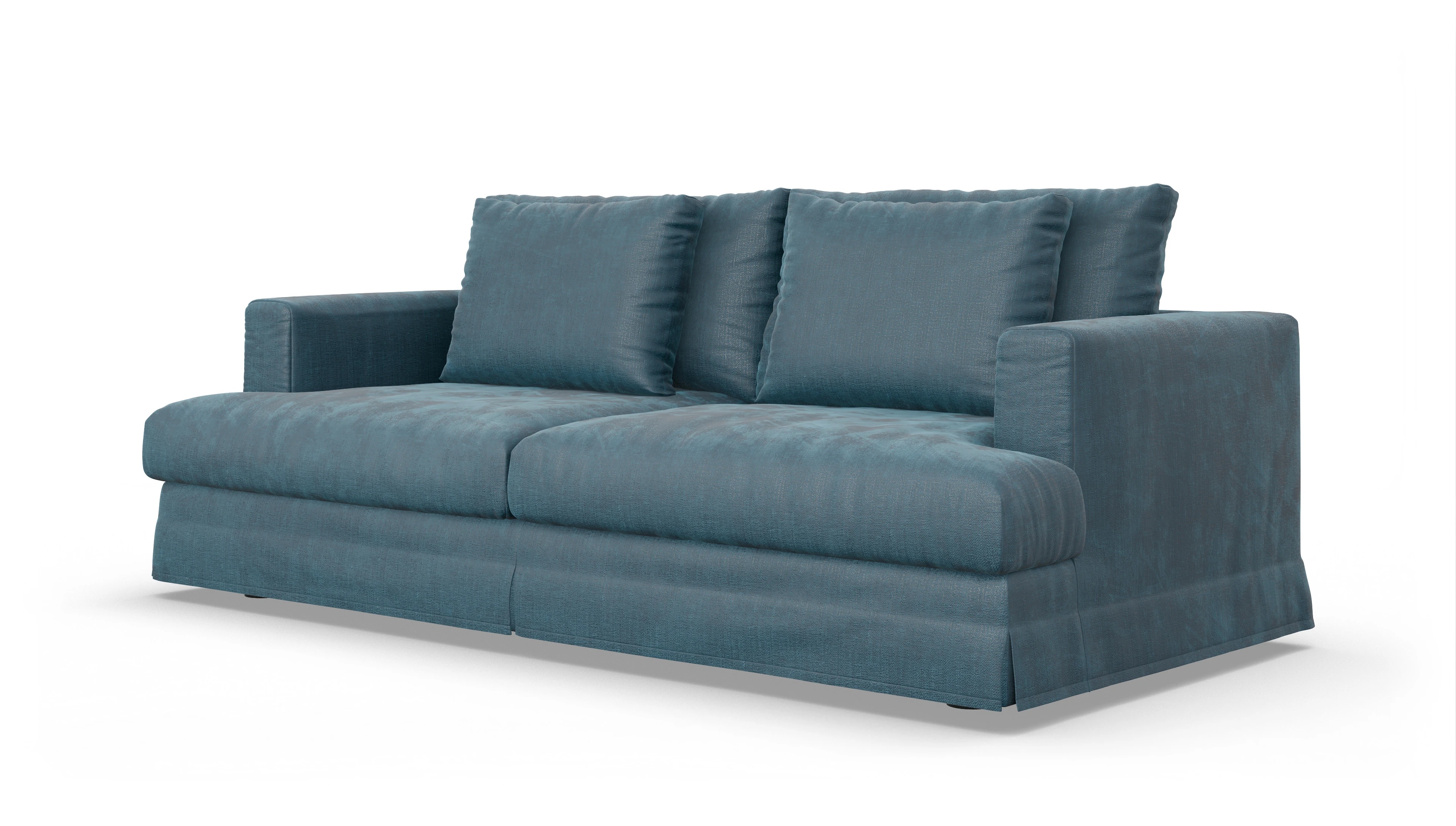 Pittori Hussen-Sofa Ansicht des Produktes Pittori 3-Sitzer in Stoff blau