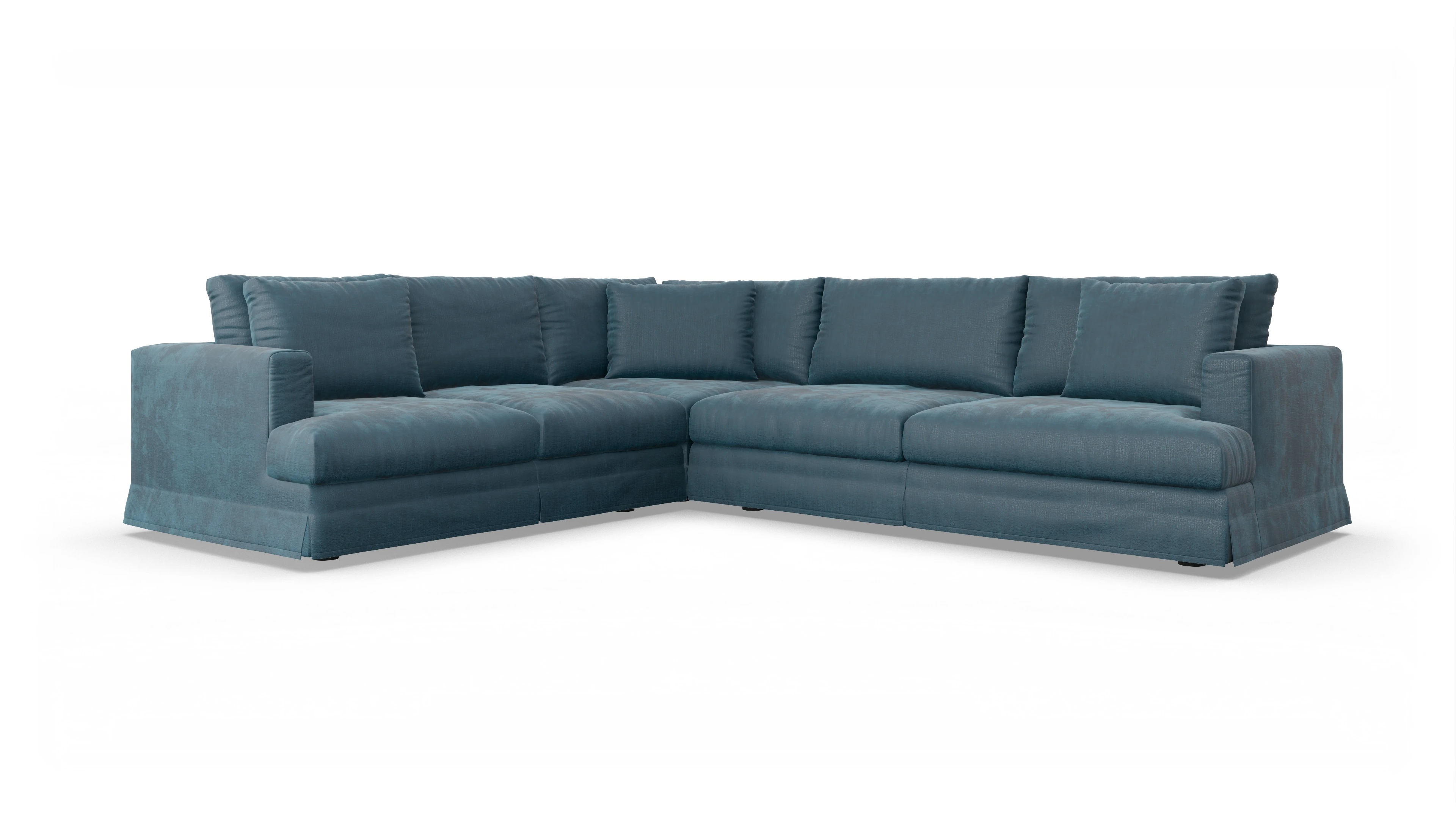 Ansicht des Produktes Pittori Ecksofa Links in Stoff blau
