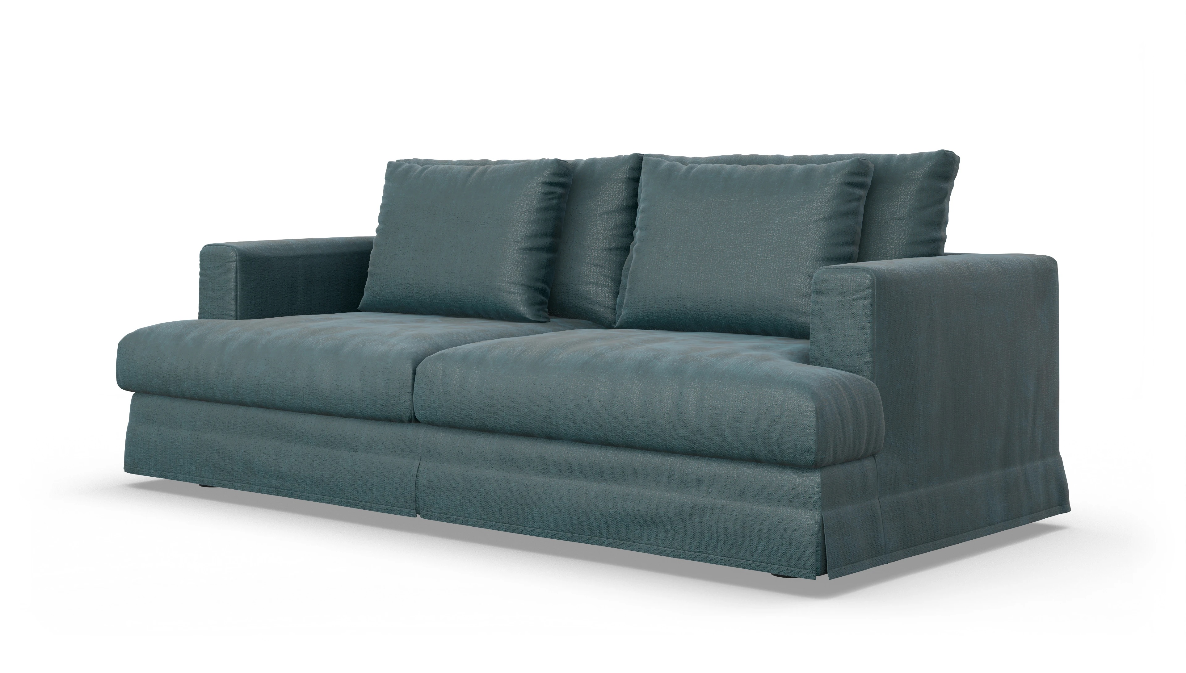 Pittori Hussen-Sofa Ansicht des Produktes Pittori 3-Sitzer in Stoff grün