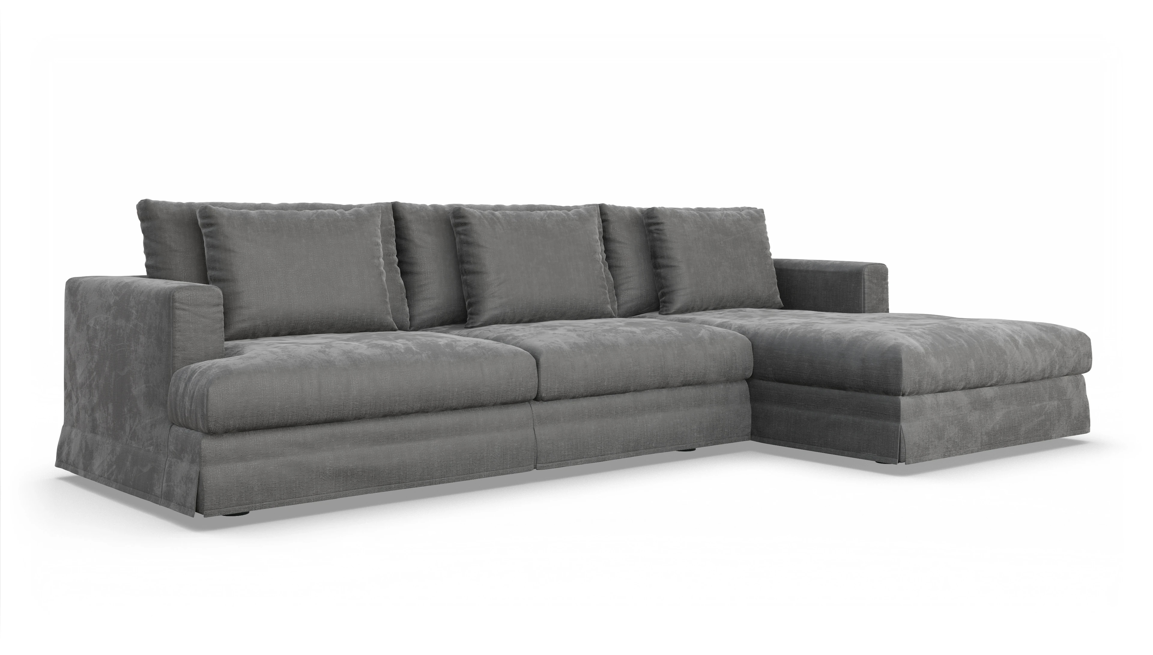 Ansicht des Produktes Pittori Sofa mit Rec rechts in Stoff grau