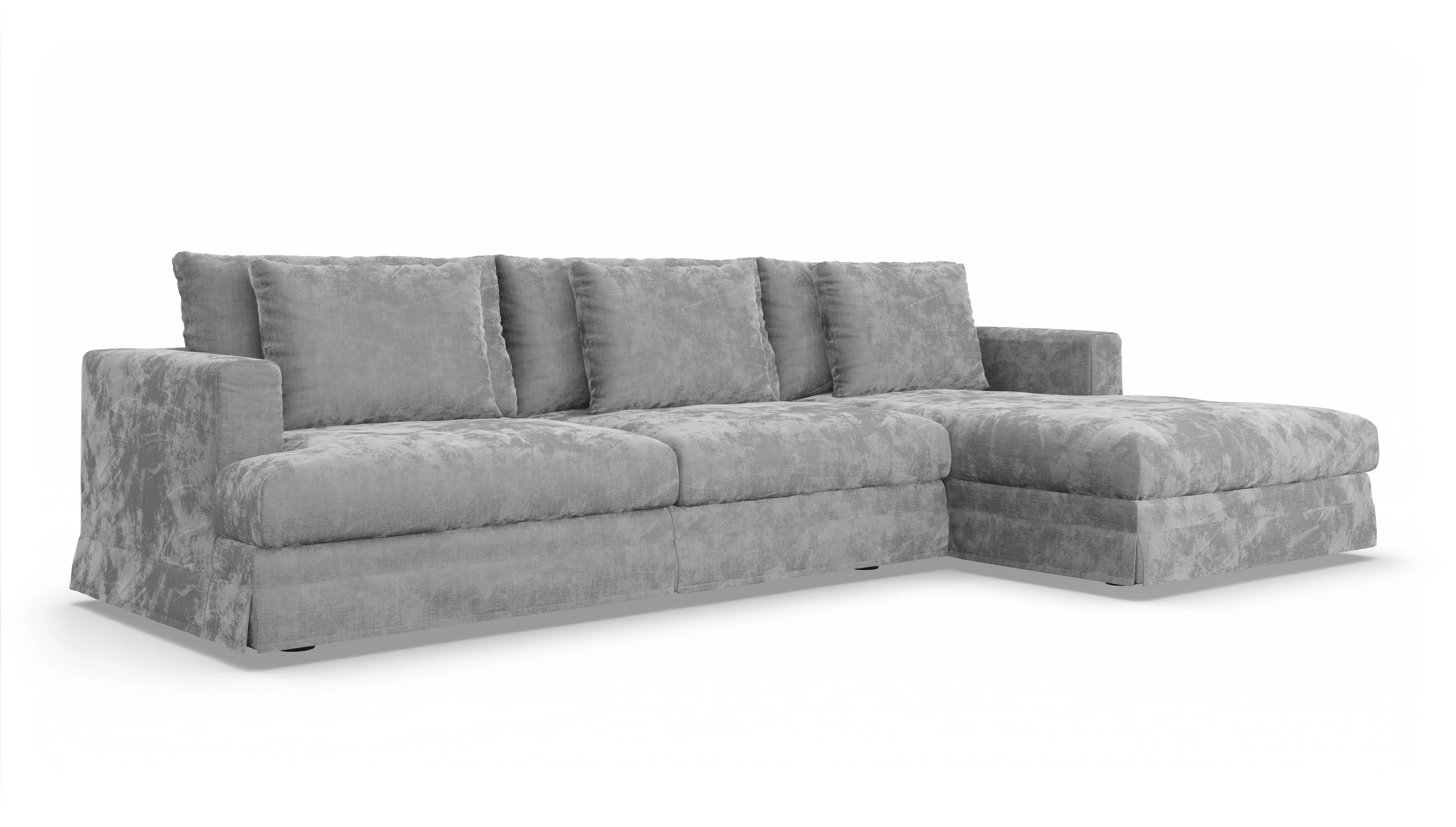 Ansicht des Produktes Pittori Sofa mit Rec rechts in Stoff grau