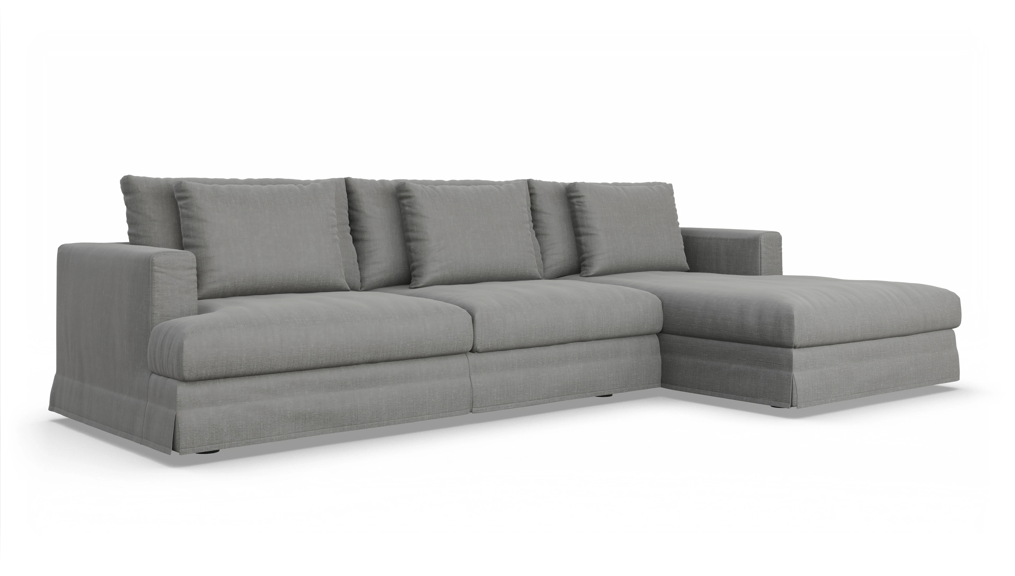 Ansicht des Produktes Pittori Sofa mit Rec rechts in Stoff grau