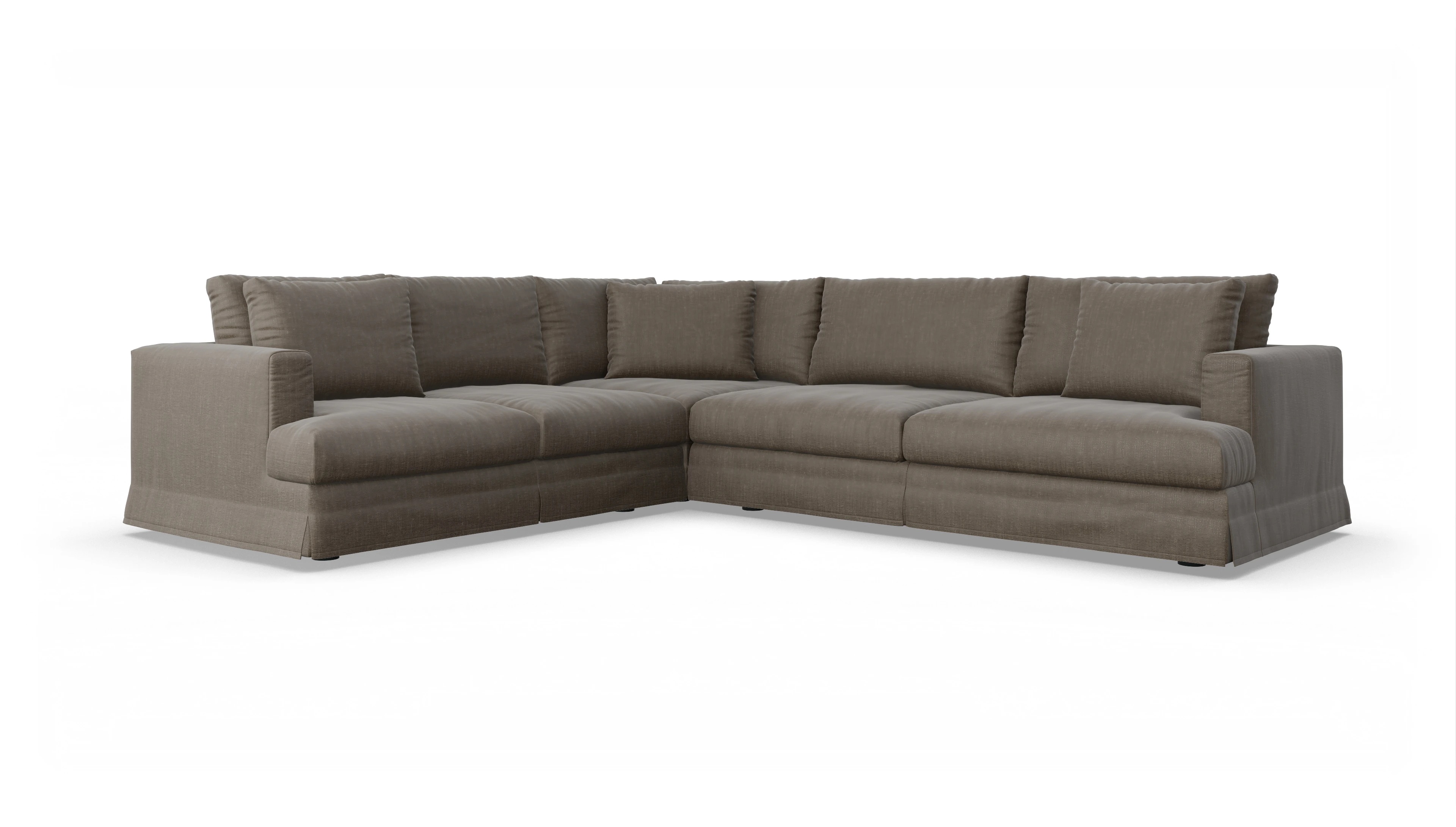 Ansicht des Produktes Pittori Ecksofa Links in Stoff braun