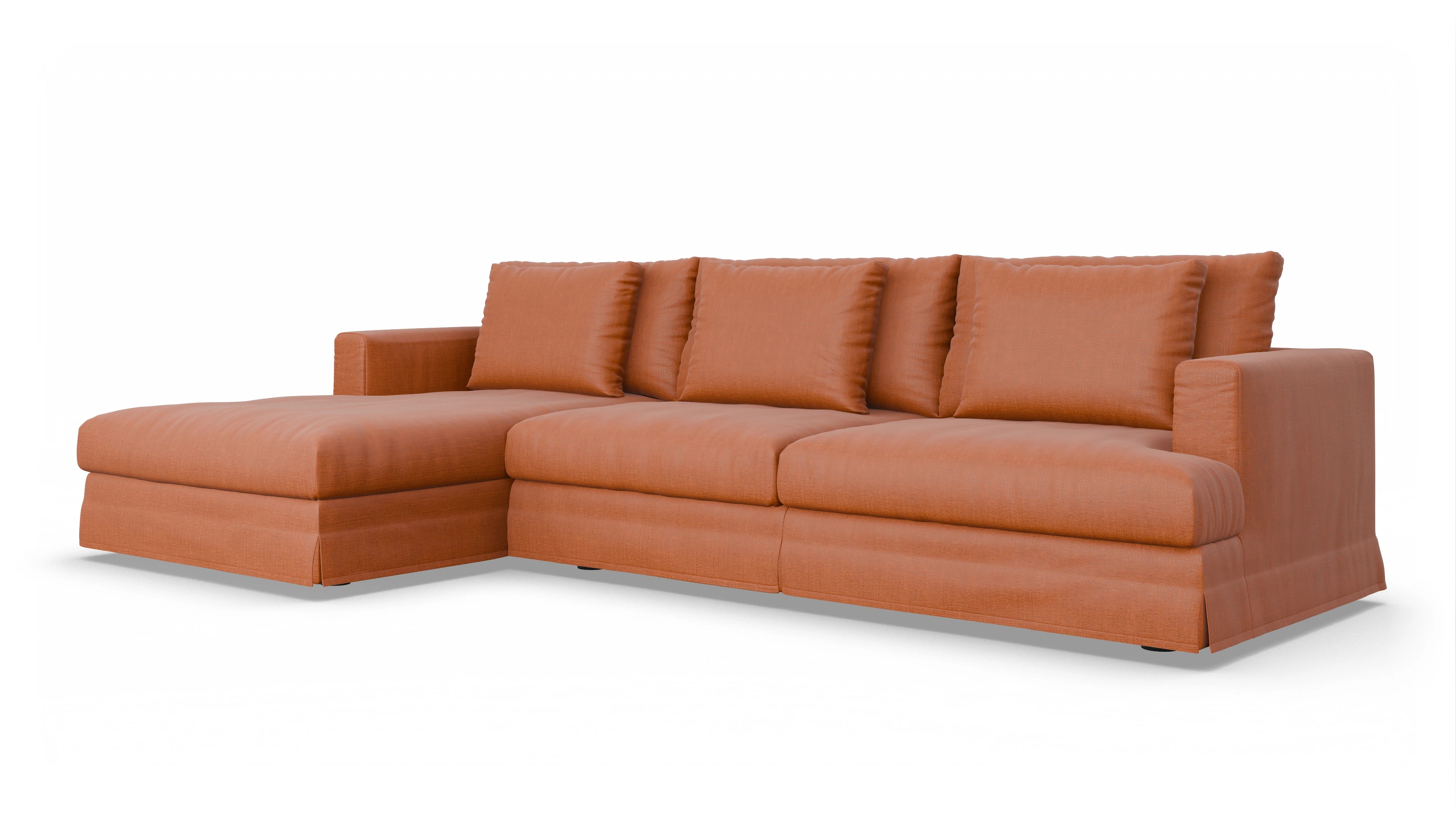 Ansicht des Produktes Pittori Sofa mit Rec links in Stoff orange