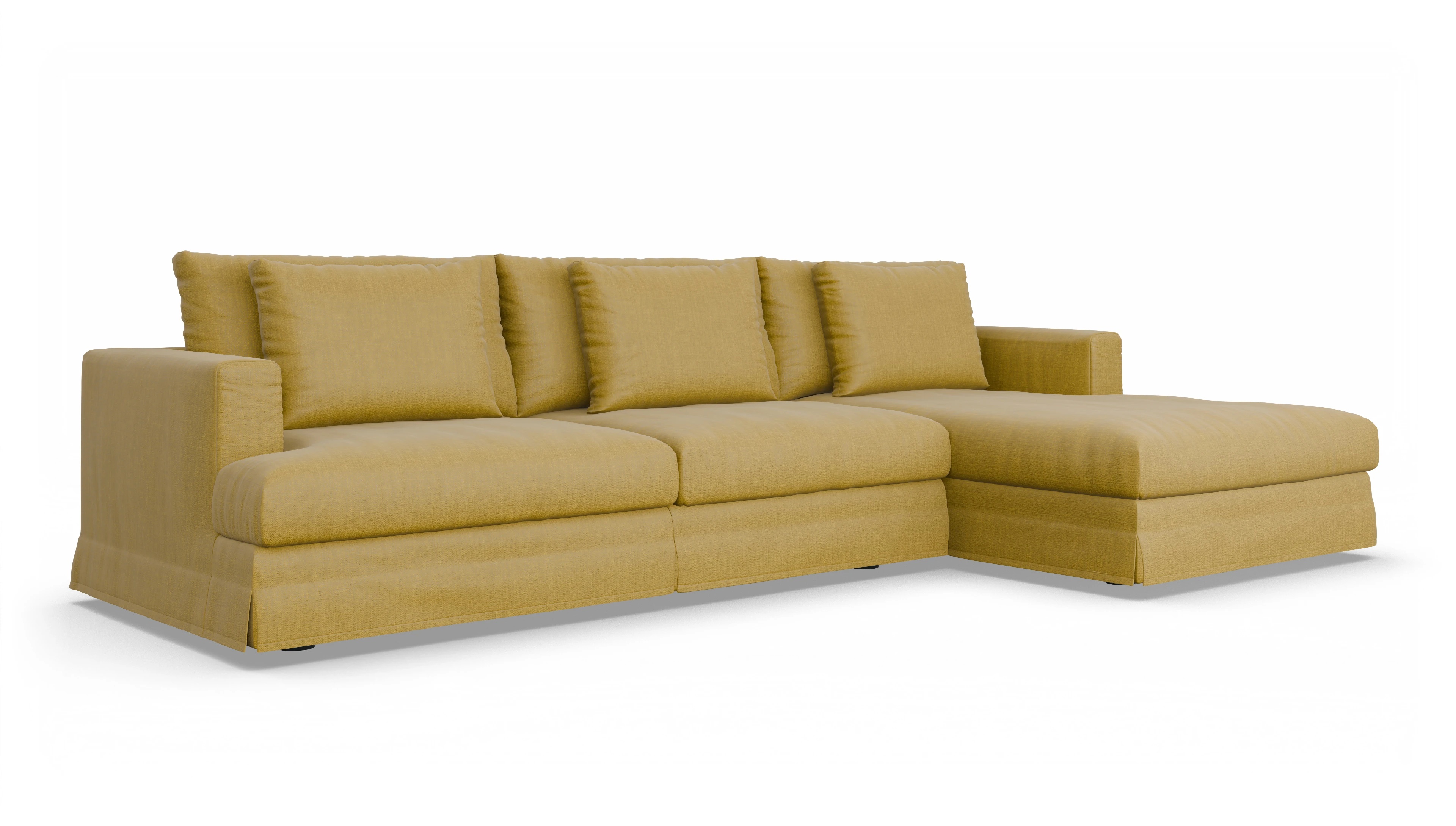 Ansicht des Produktes Pittori Sofa mit Rec rechts in Stoff gelb