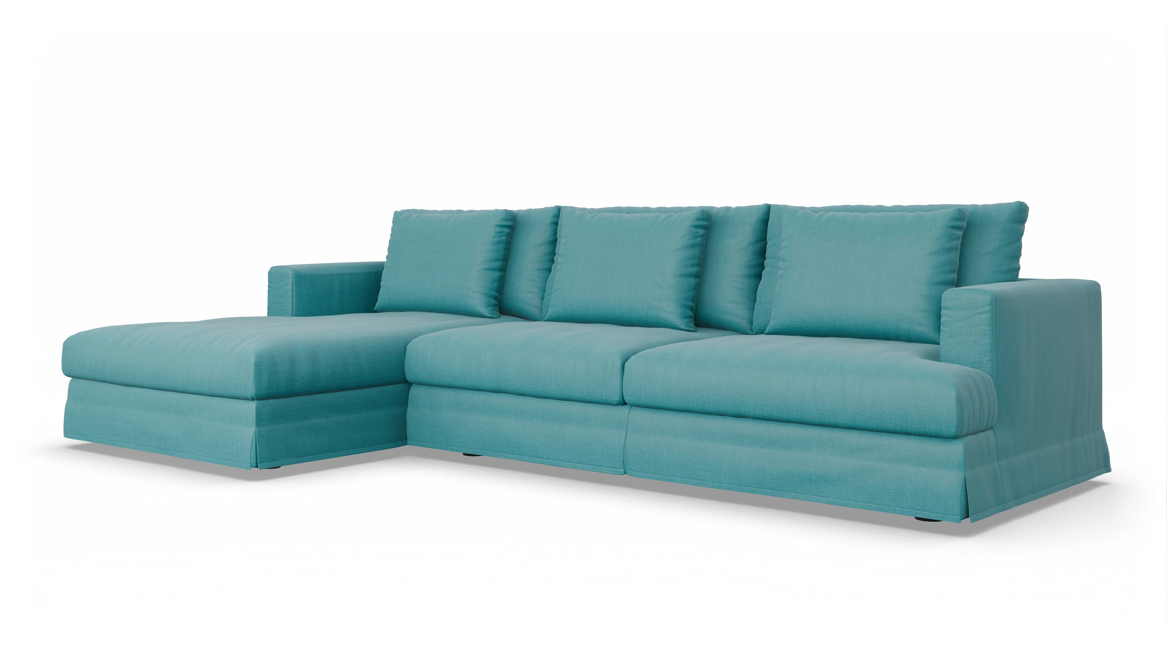 Ansicht des Produktes Pittori Sofa mit Rec links in Stoff blau
