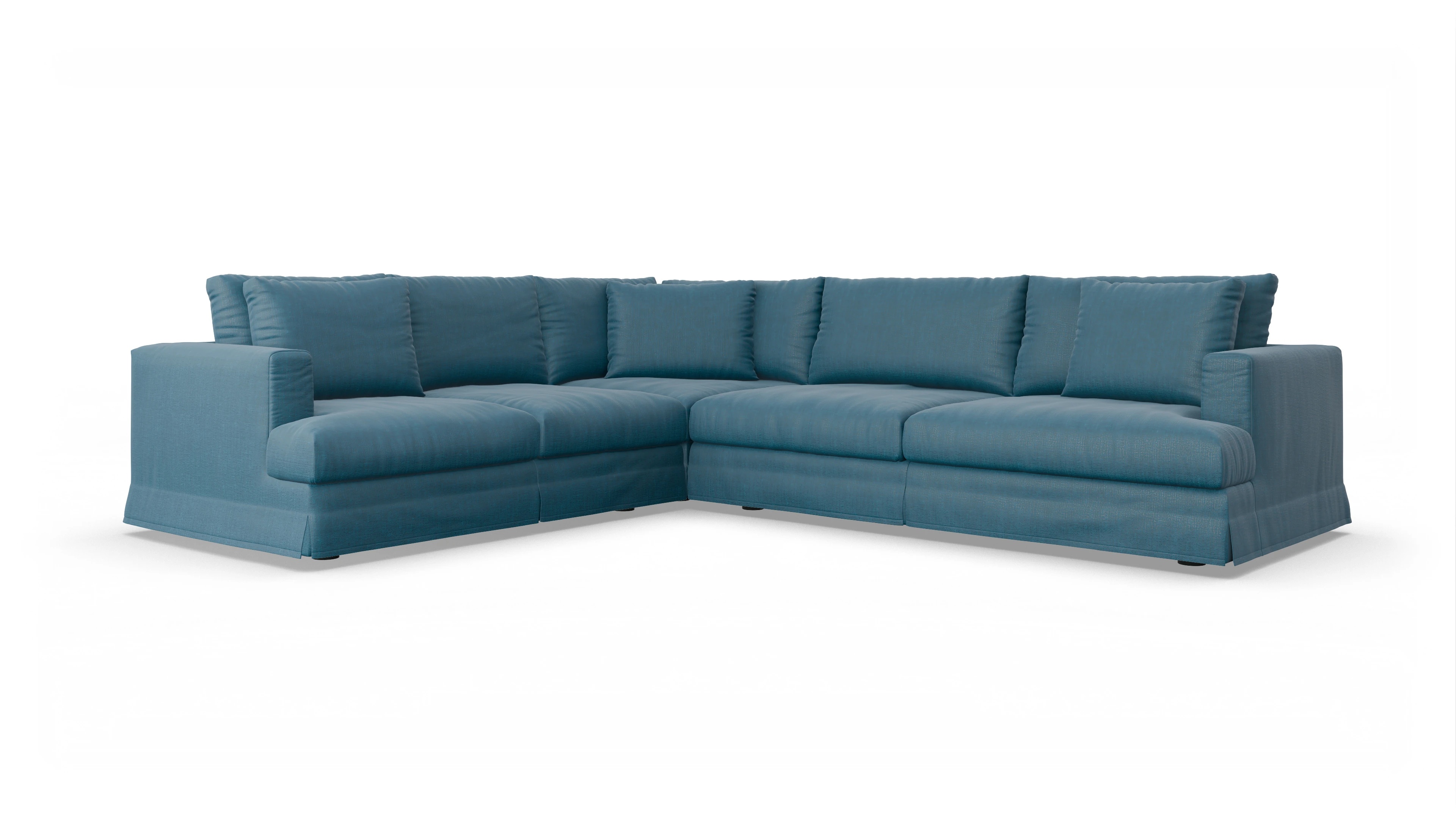 Ansicht des Produktes Pittori Ecksofa Links in Stoff blau