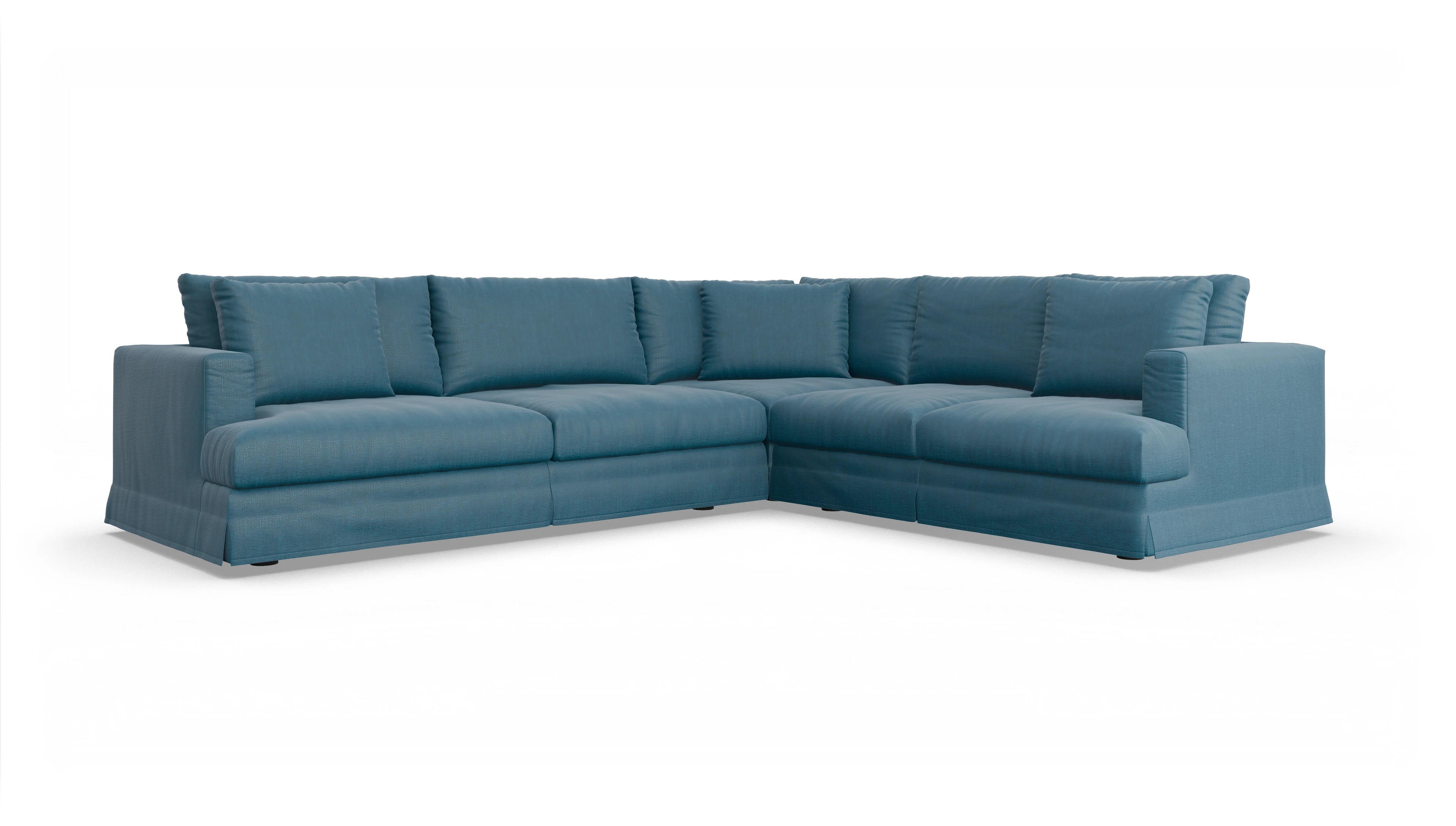 Ansicht des Produktes Pittori Ecksofa Rechts in Stoff blau