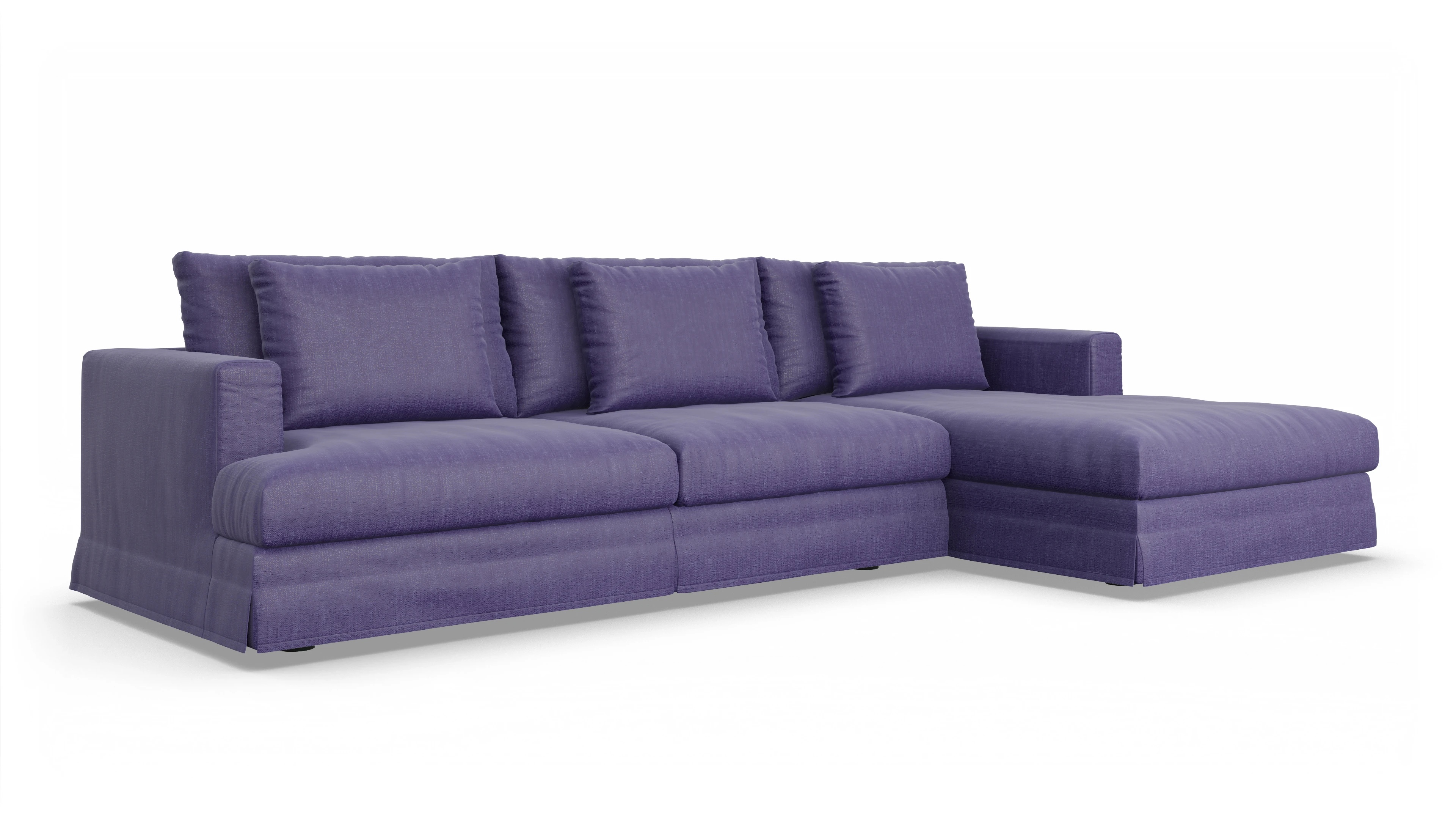 Ansicht des Produktes Pittori Sofa mit Rec rechts in Stoff blau