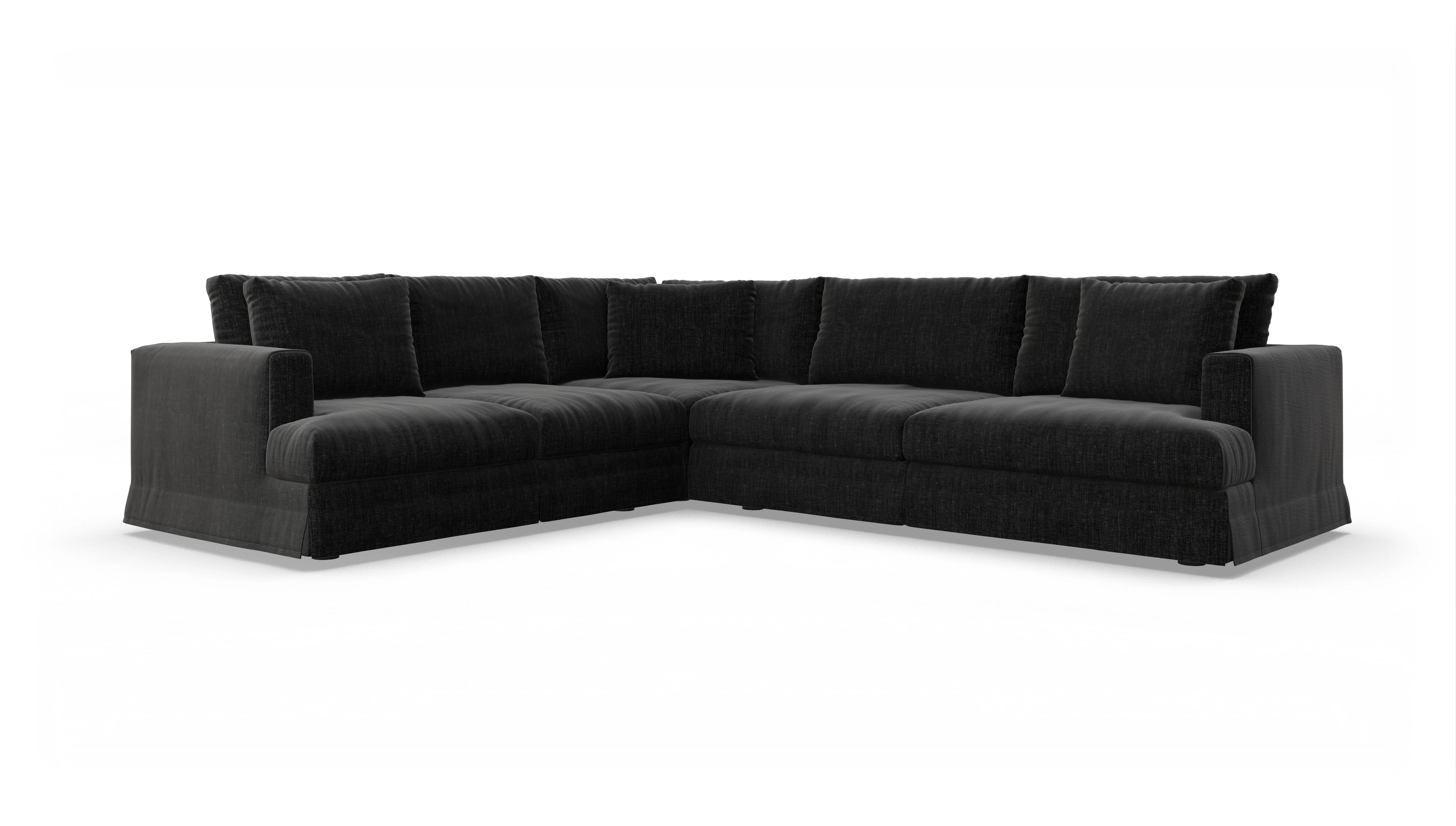 Ansicht des Produktes Pittori Ecksofa Links in Stoff schwarz