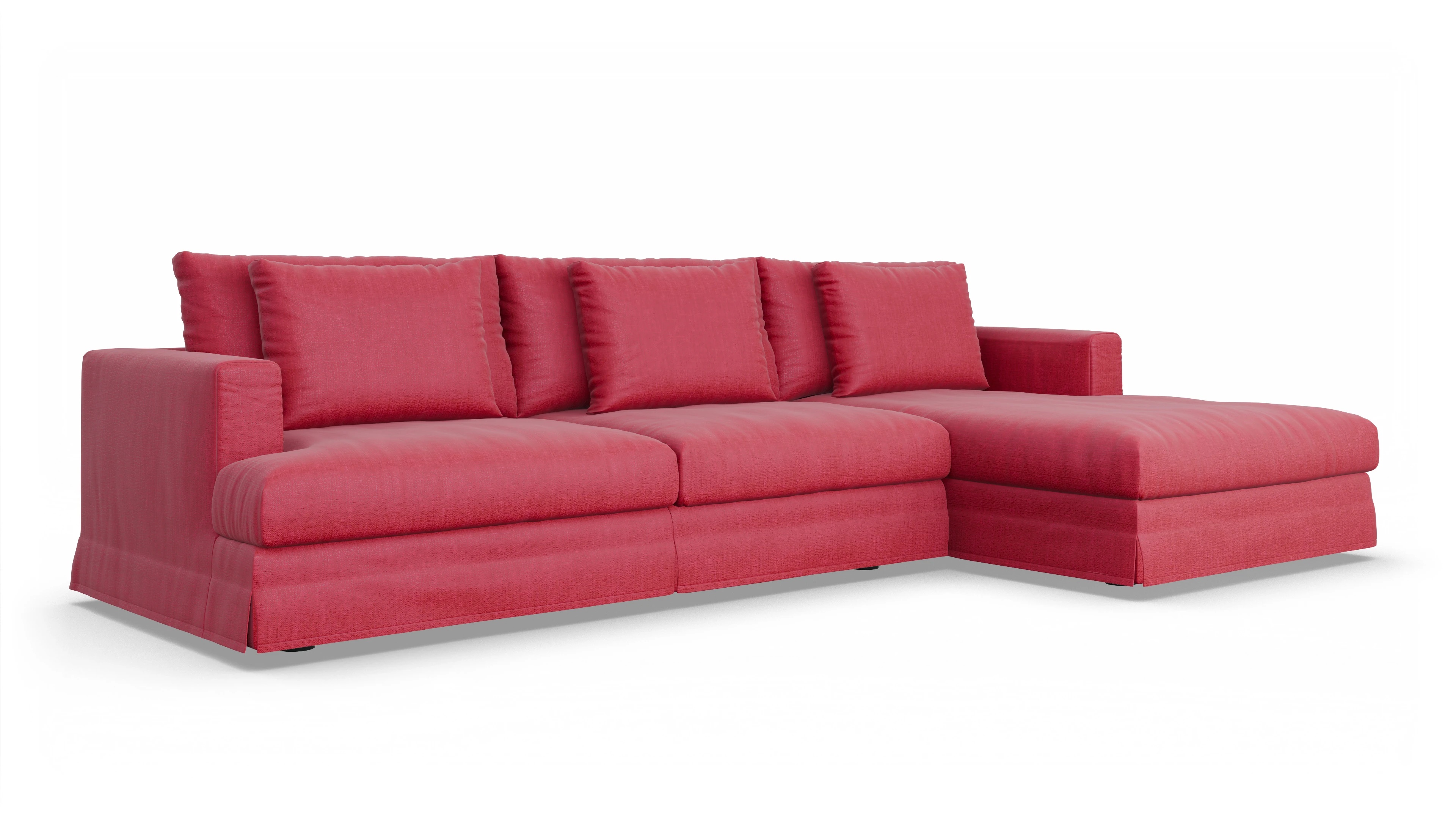 Ansicht des Produktes Pittori Sofa mit Rec rechts in Stoff rot