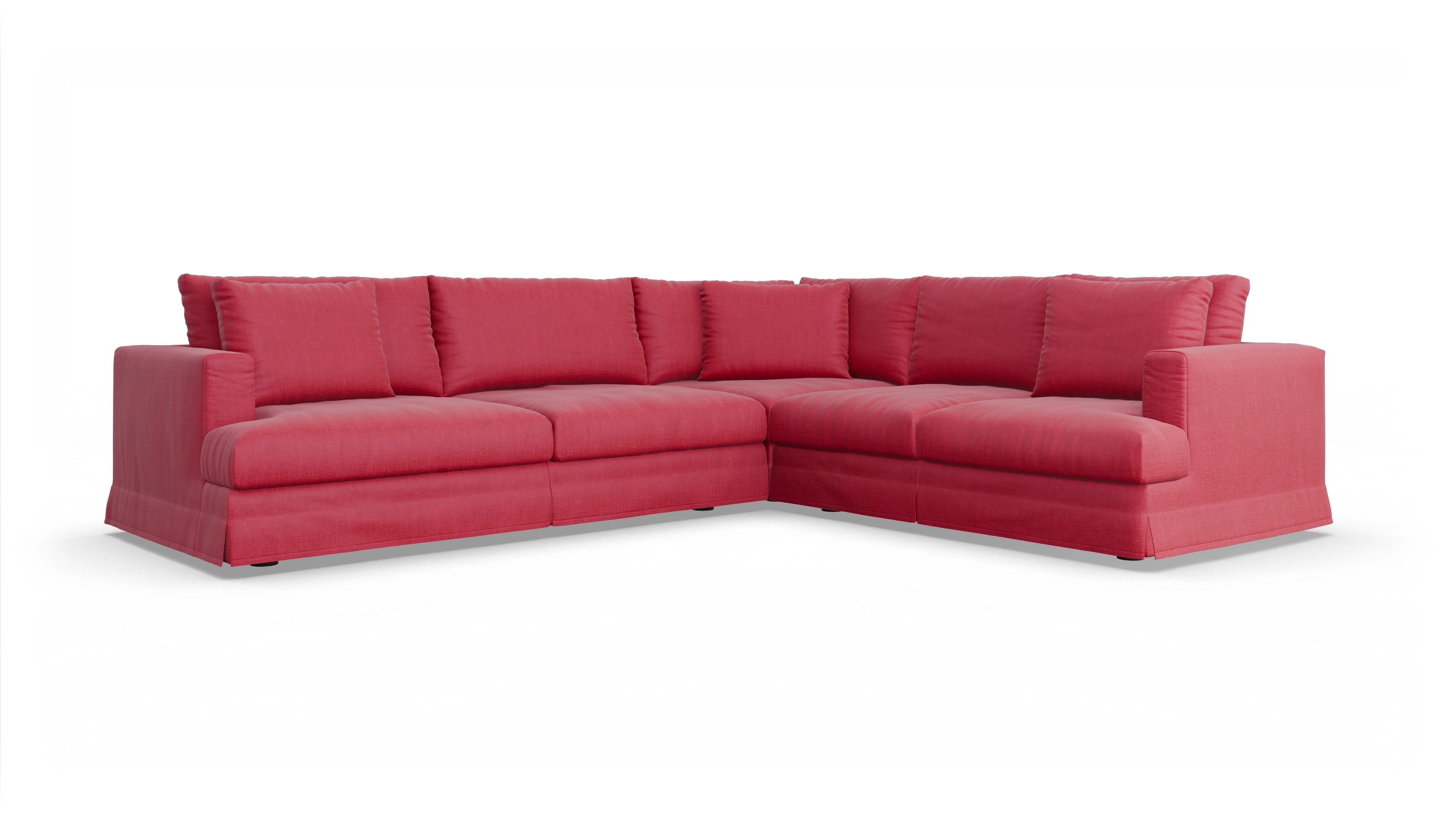 Ansicht des Produktes Pittori Ecksofa Rechts in Stoff rot