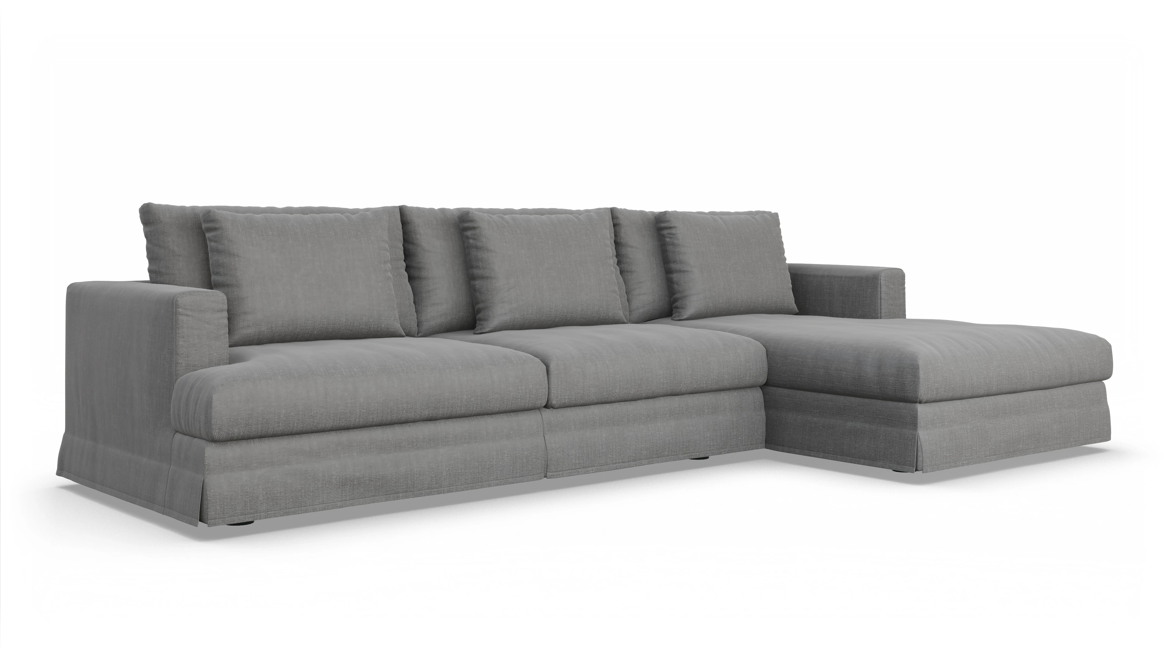 Ansicht des Produktes Pittori Sofa mit Rec rechts in Stoff grau