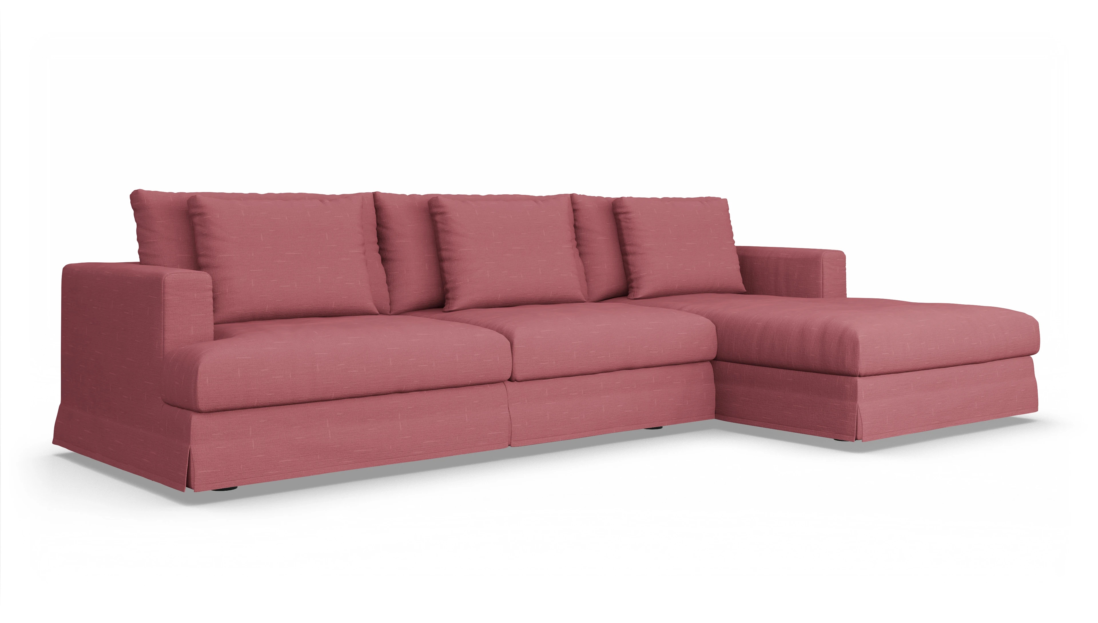 Ansicht des Produktes Pittori Sofa mit Rec rechts in Stoff rot