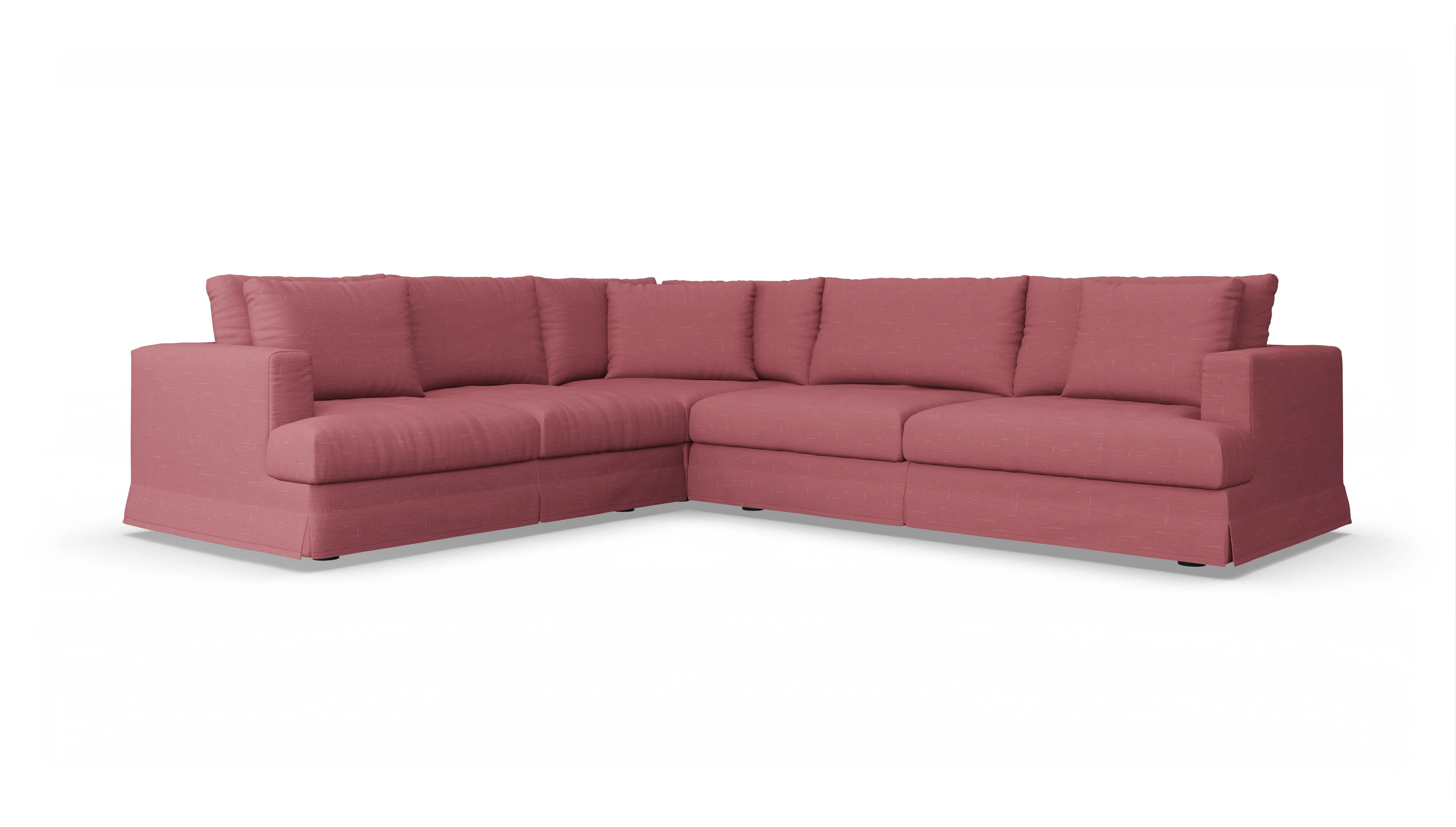 Pittori Hussen-Sofa Ansicht des Produktes Pittori Ecksofa Links in Stoff rot