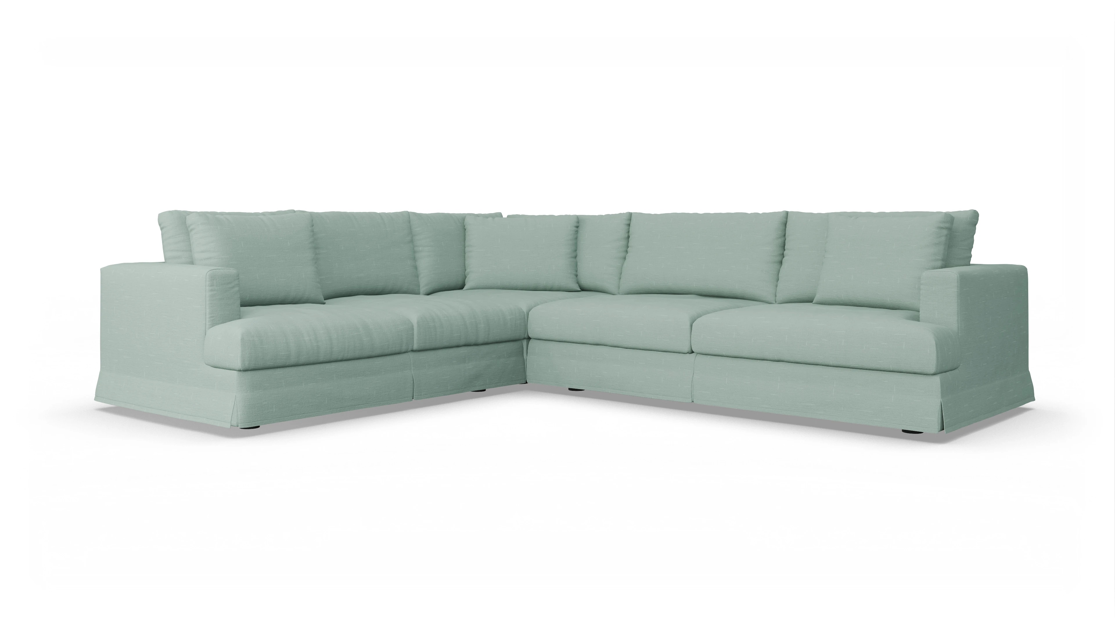 Ansicht des Produktes Pittori Ecksofa Links in Stoff grün