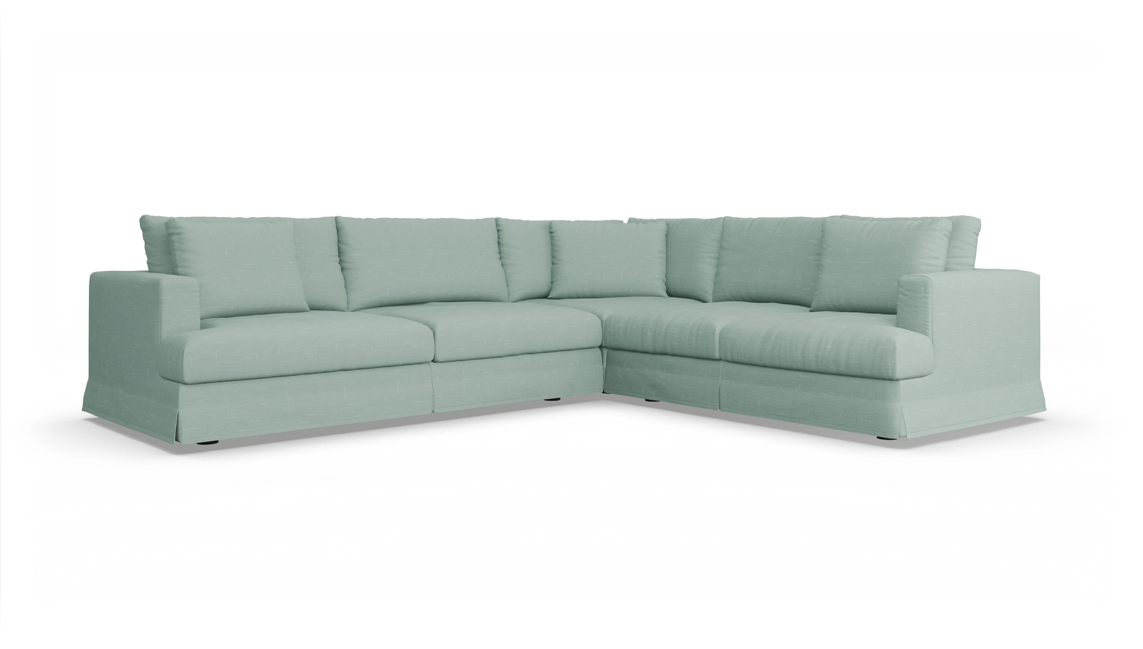 Ansicht des Produktes Pittori Ecksofa Rechts in Stoff grün