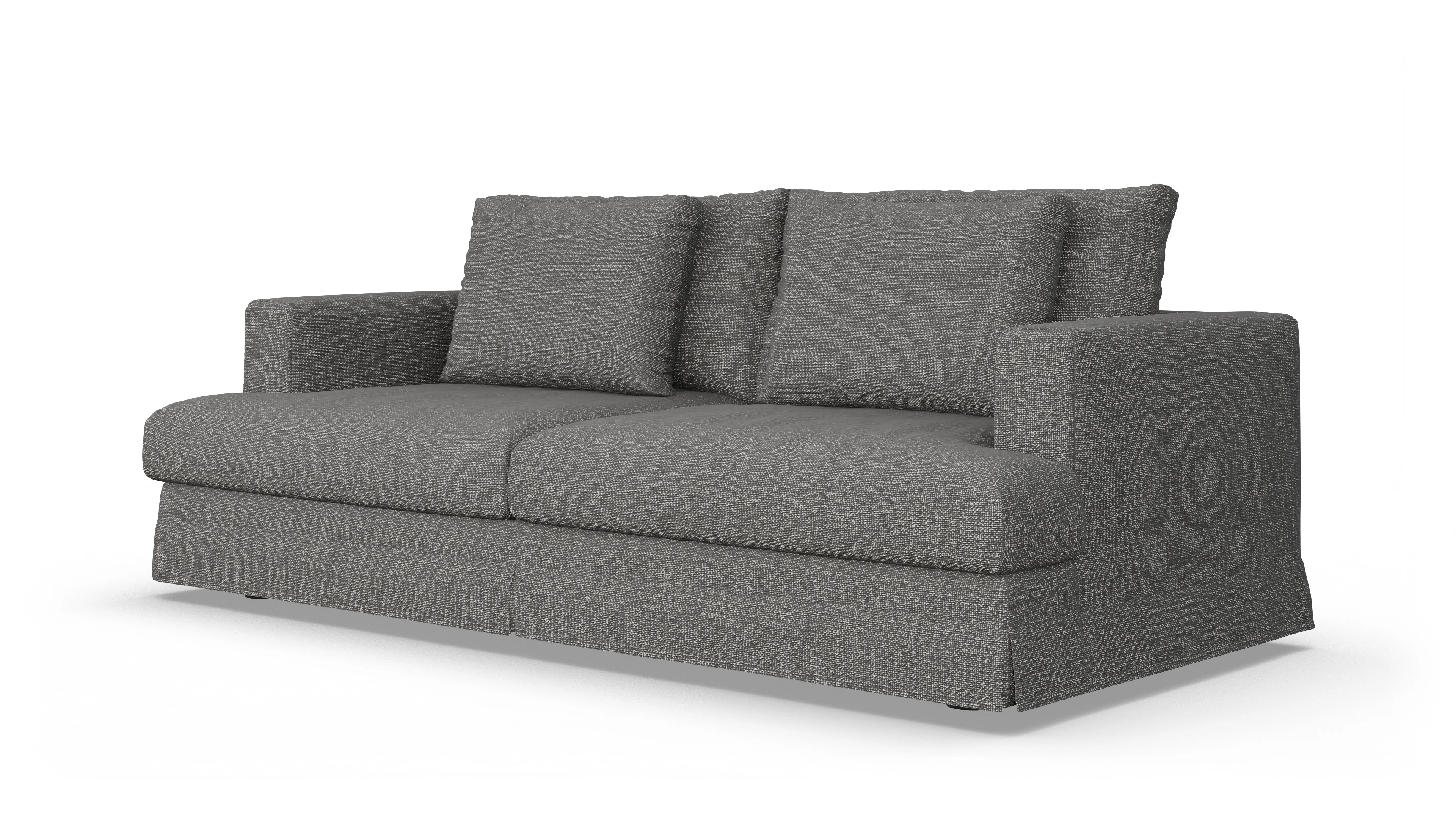 Pittori Hussen-Sofa Ansicht des Produktes Pittori 3-Sitzer in Stoff grau