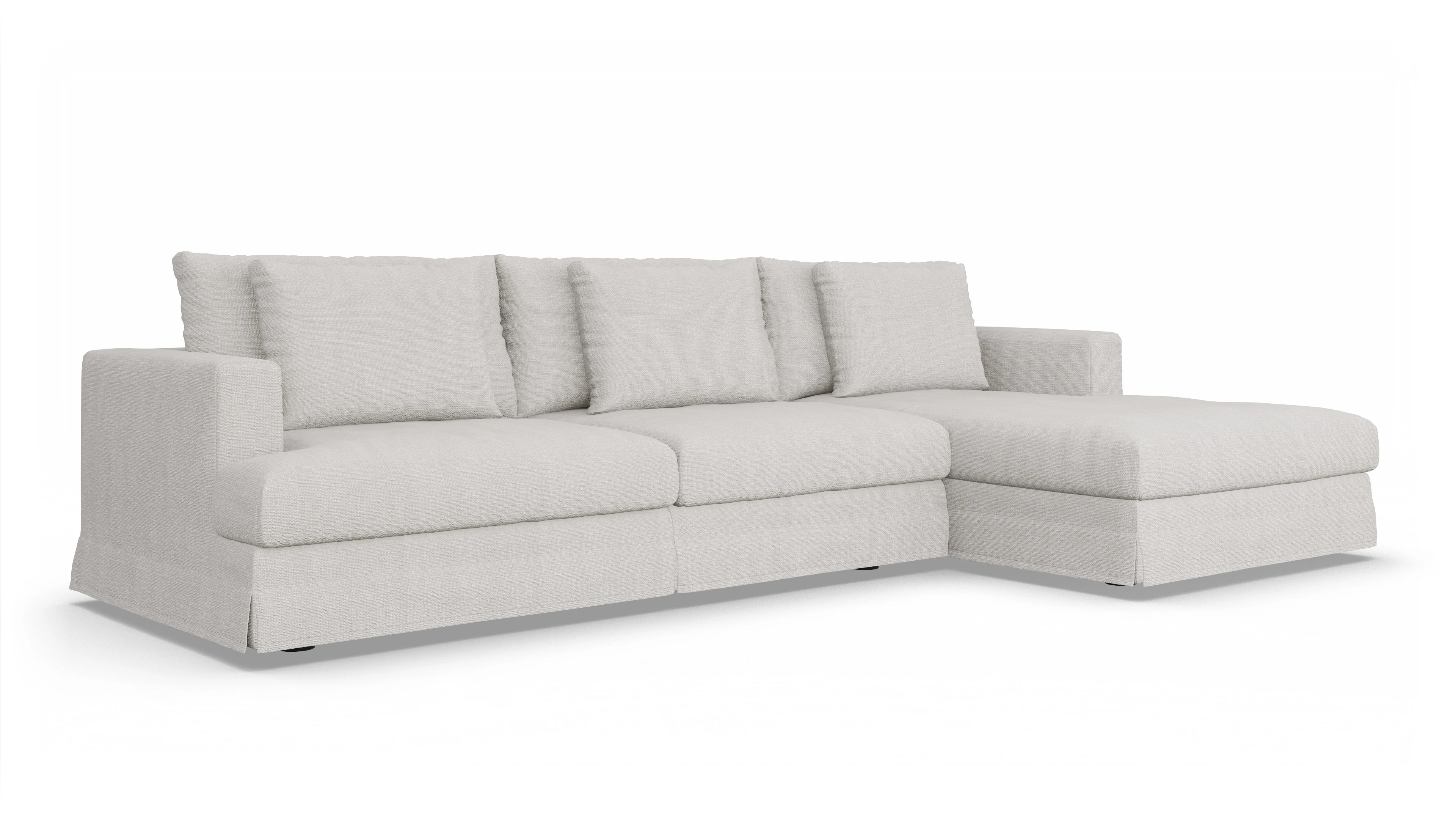 Ansicht des Produktes Pittori Sofa mit Rec rechts in Stoff weiß