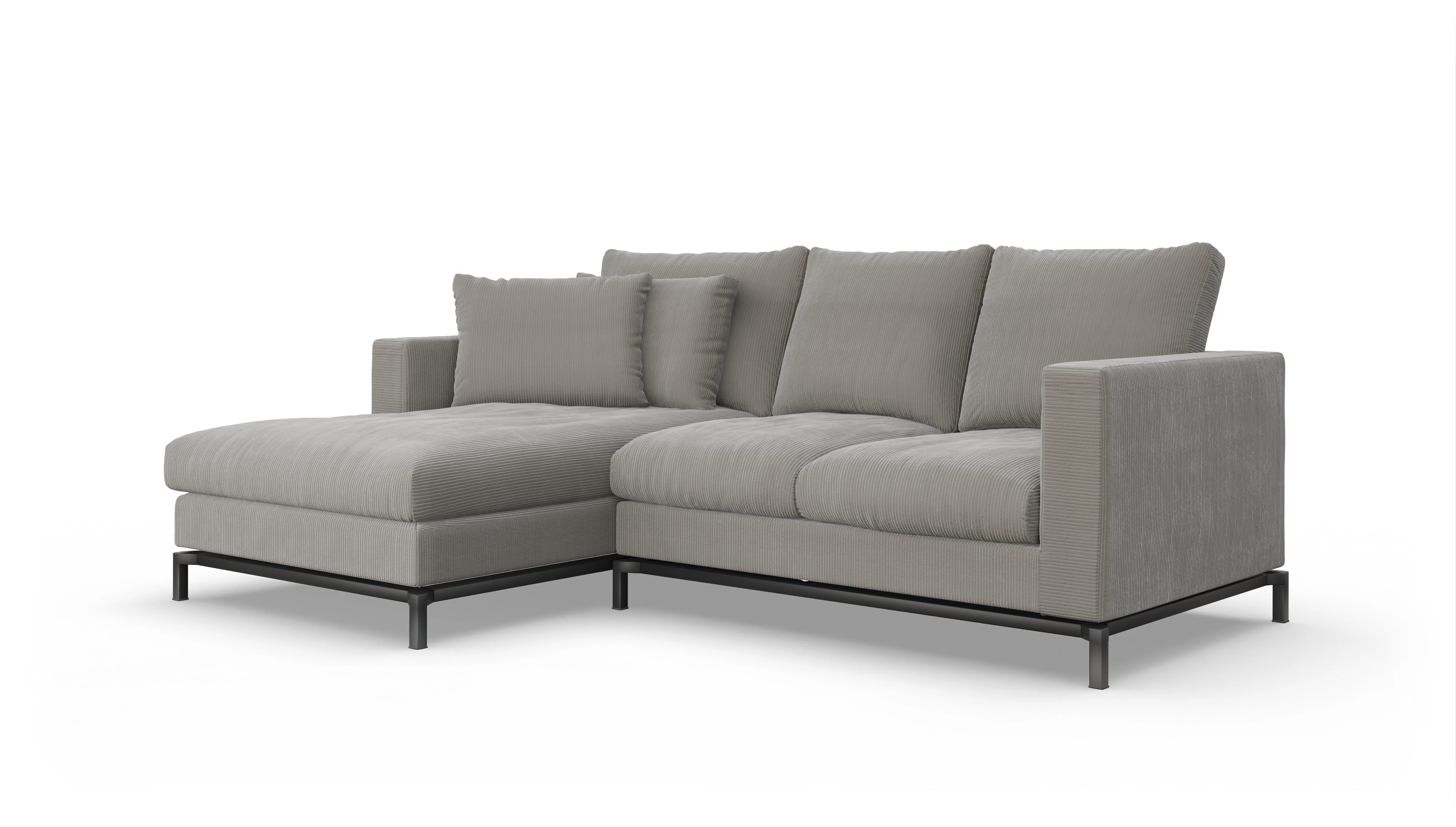 Design-Couch Fenice Ansicht des Produktes Fenice Sofa mit Rec links in braun