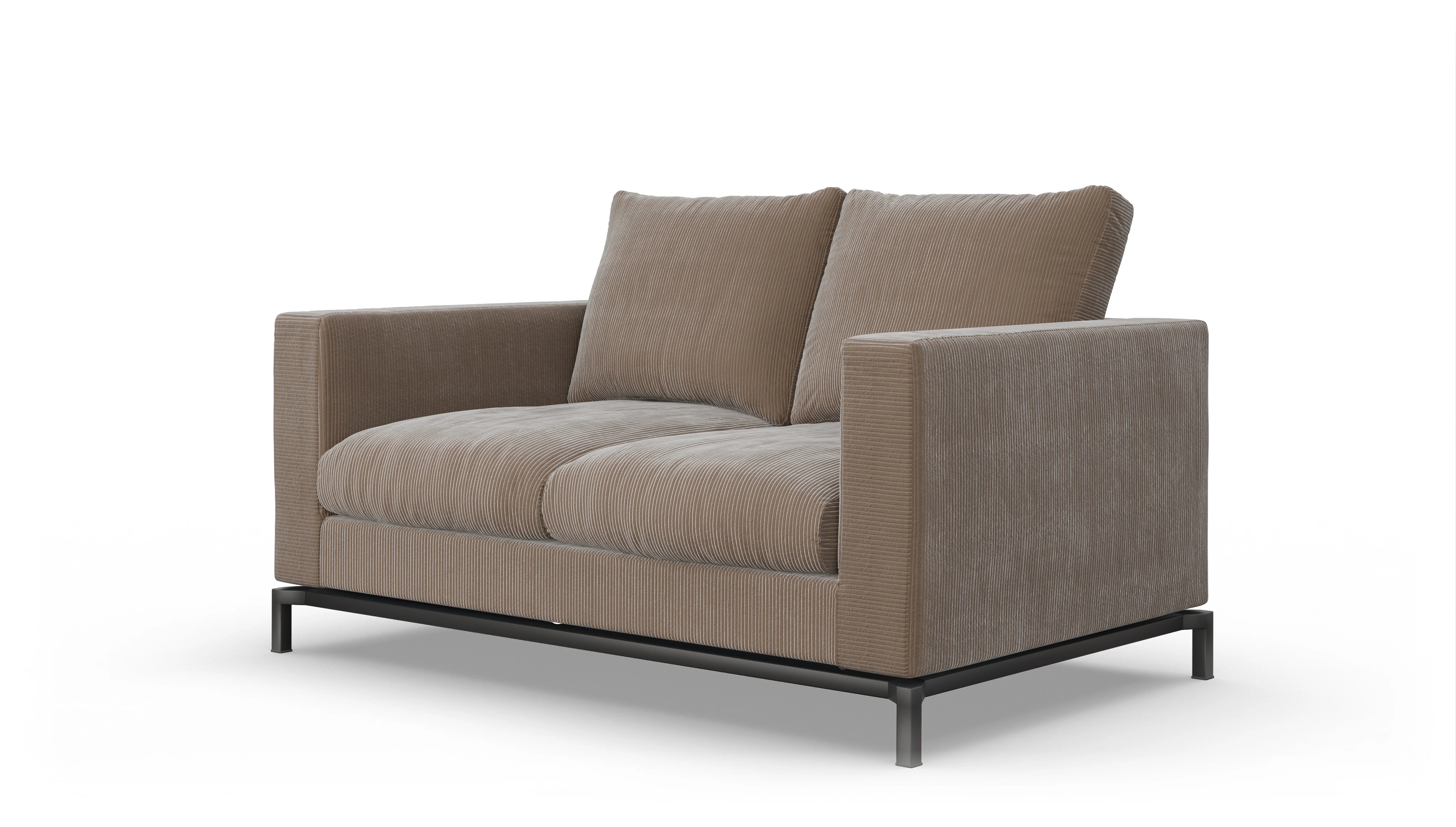 Design-Couch Fenice Ansicht des Produktes Fenice 2-Sitzer in braun
