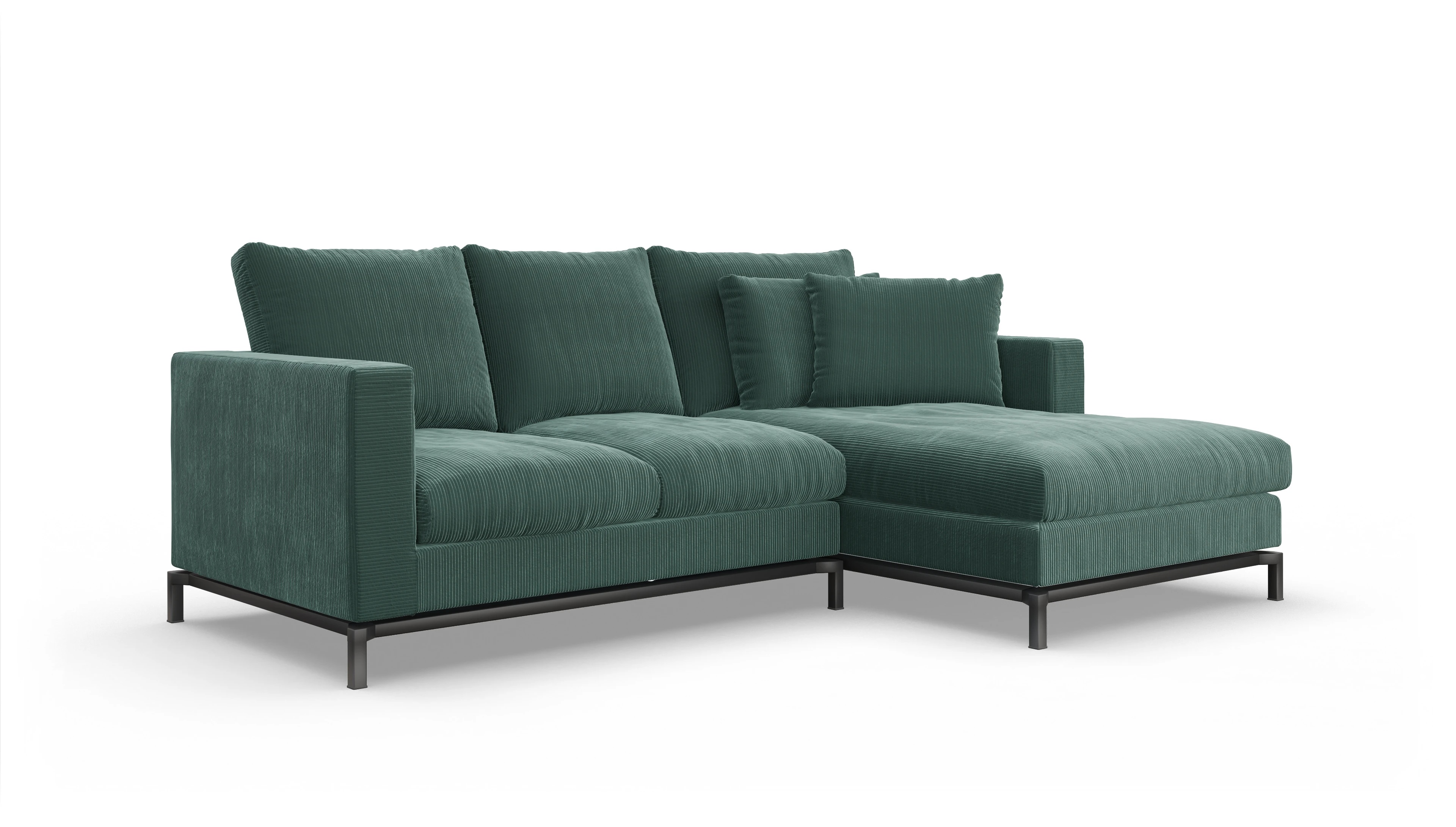 Ansicht des Produktes Fenice Sofa mit Rec rechts in grün