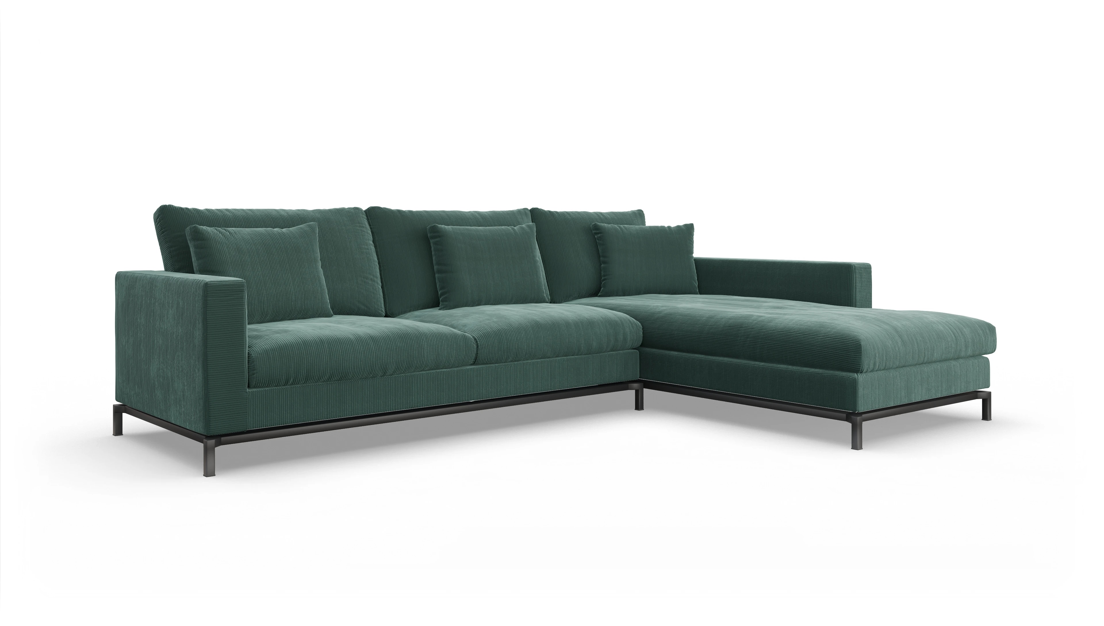 Ansicht des Produktes Fenice Sofa mit Rec rechts in grün
