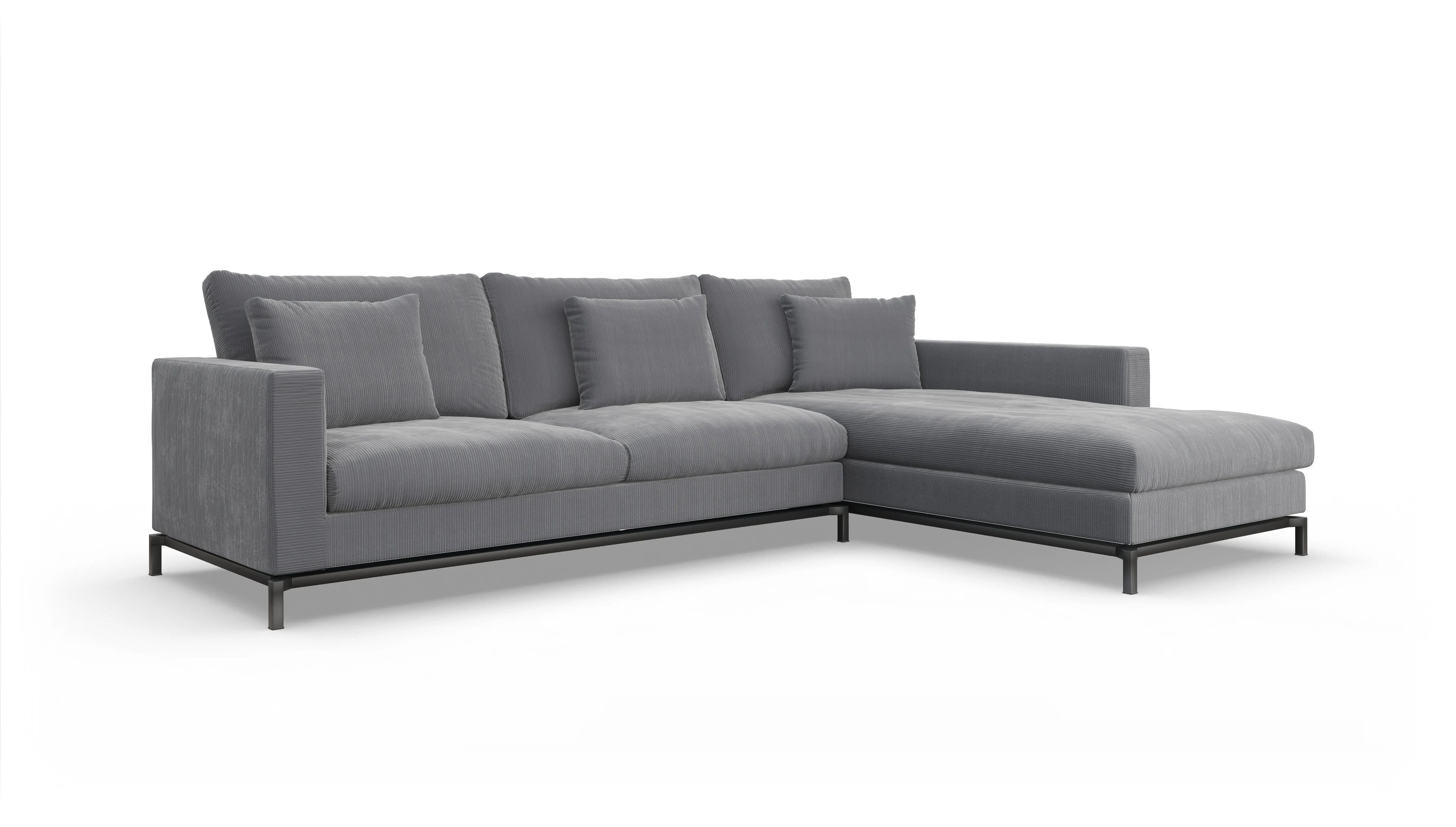 Ansicht des Produktes Fenice Sofa mit Rec rechts in grau