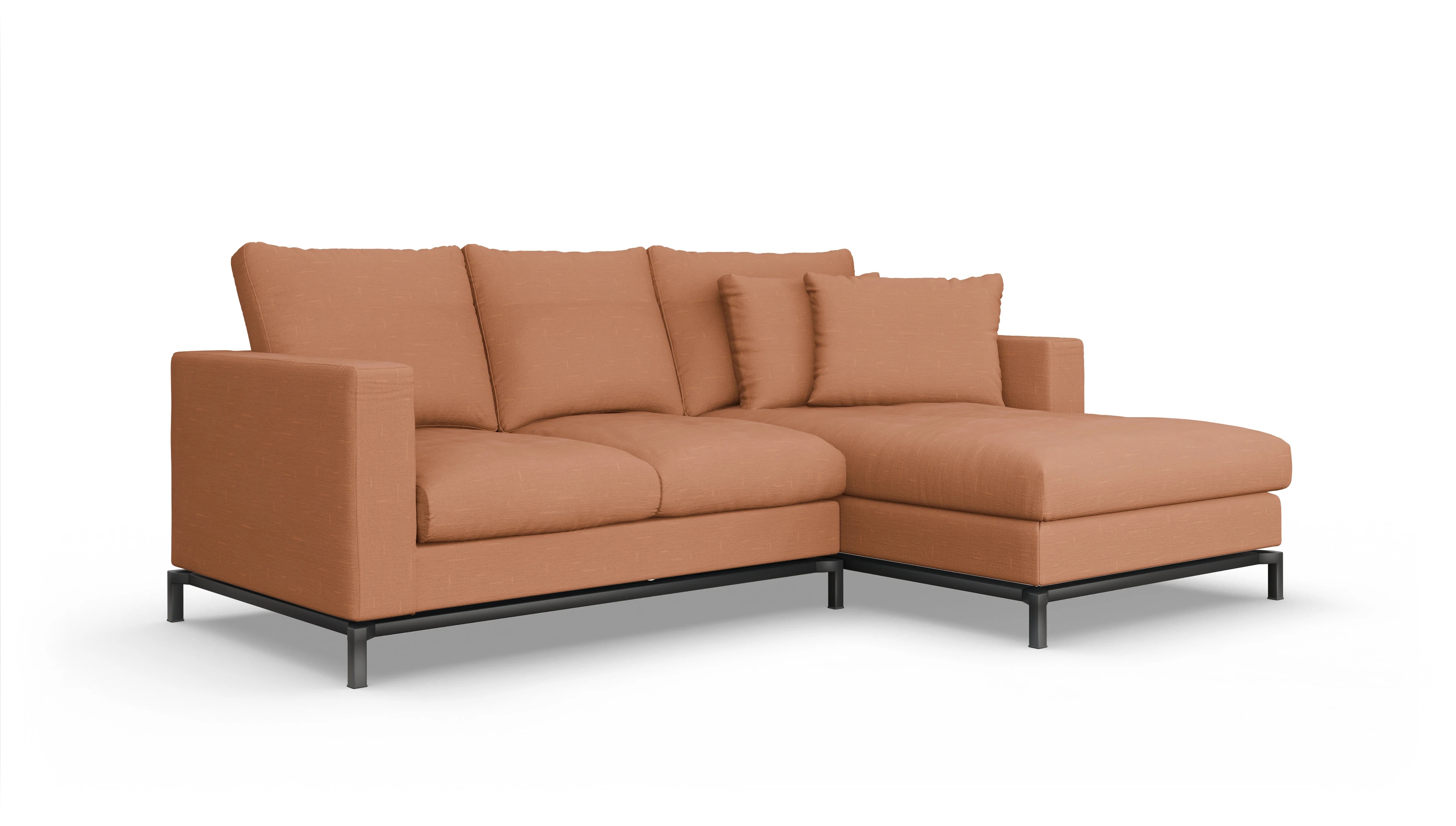 Ansicht des Produktes Fenice Sofa mit Rec rechts in orange