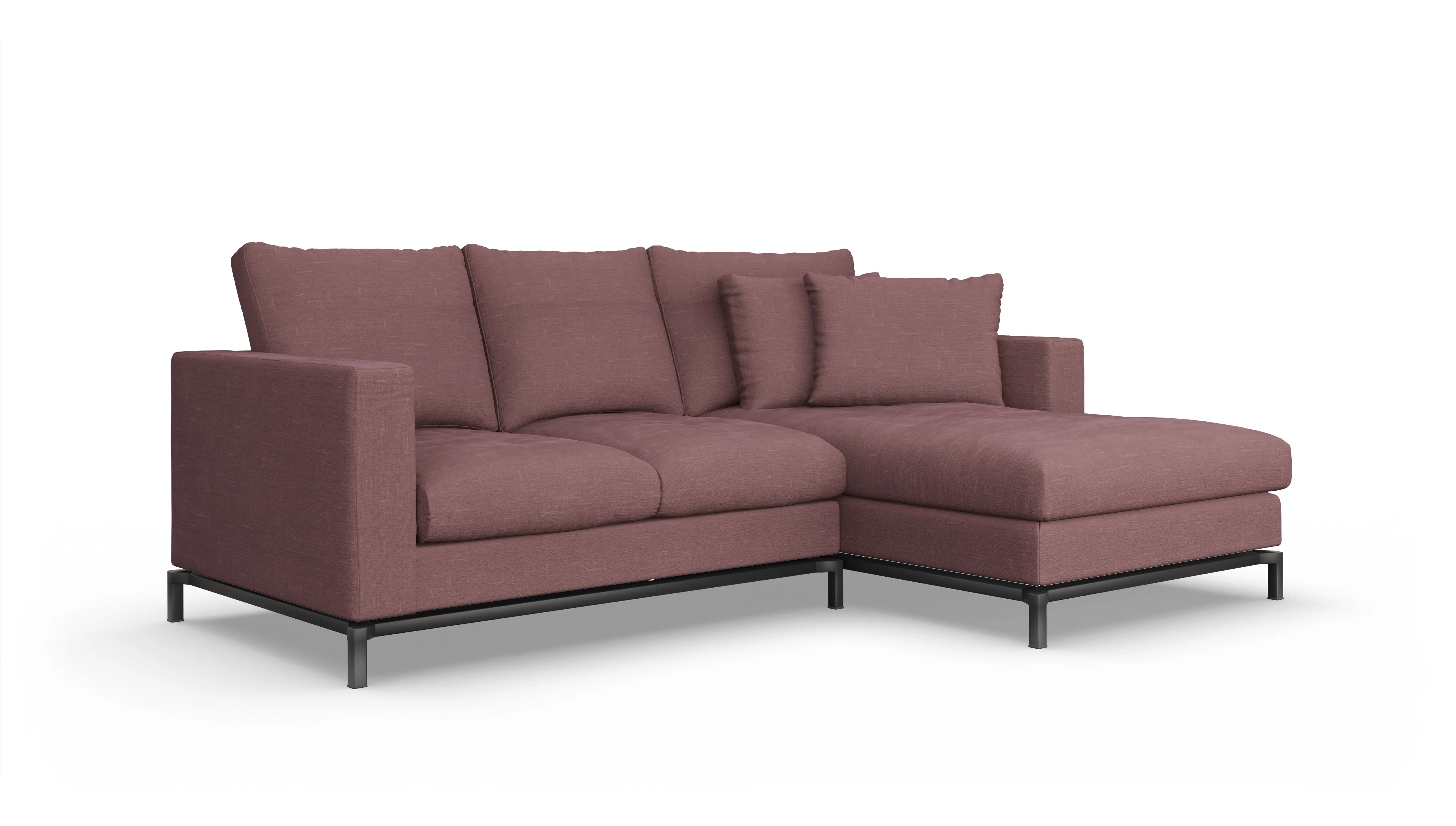 Design-Couch Fenice Ansicht des Produktes Fenice Sofa mit Rec rechts in rot