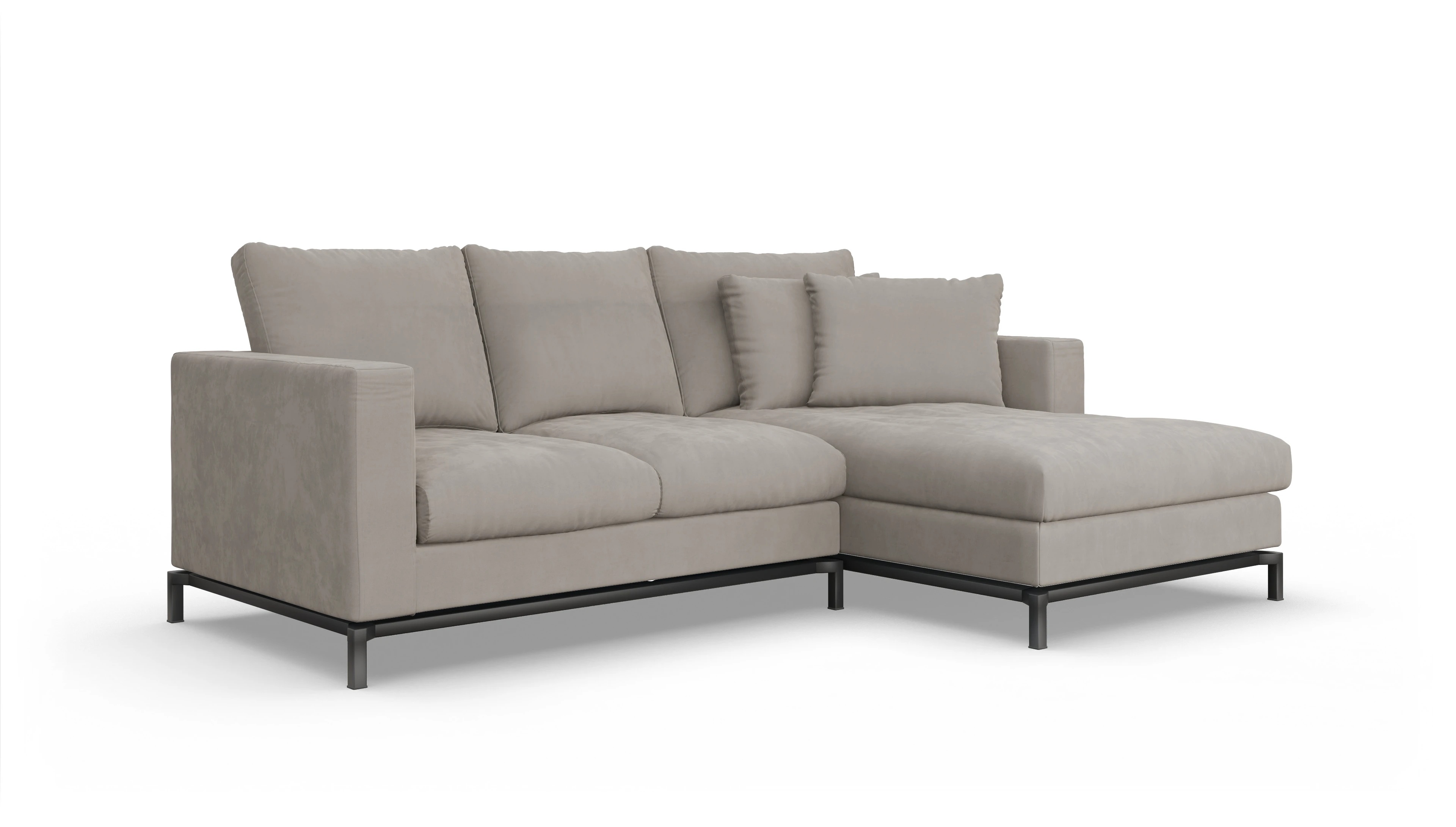 Design-Couch Fenice Ansicht des Produktes Fenice Sofa mit Rec rechts in braun