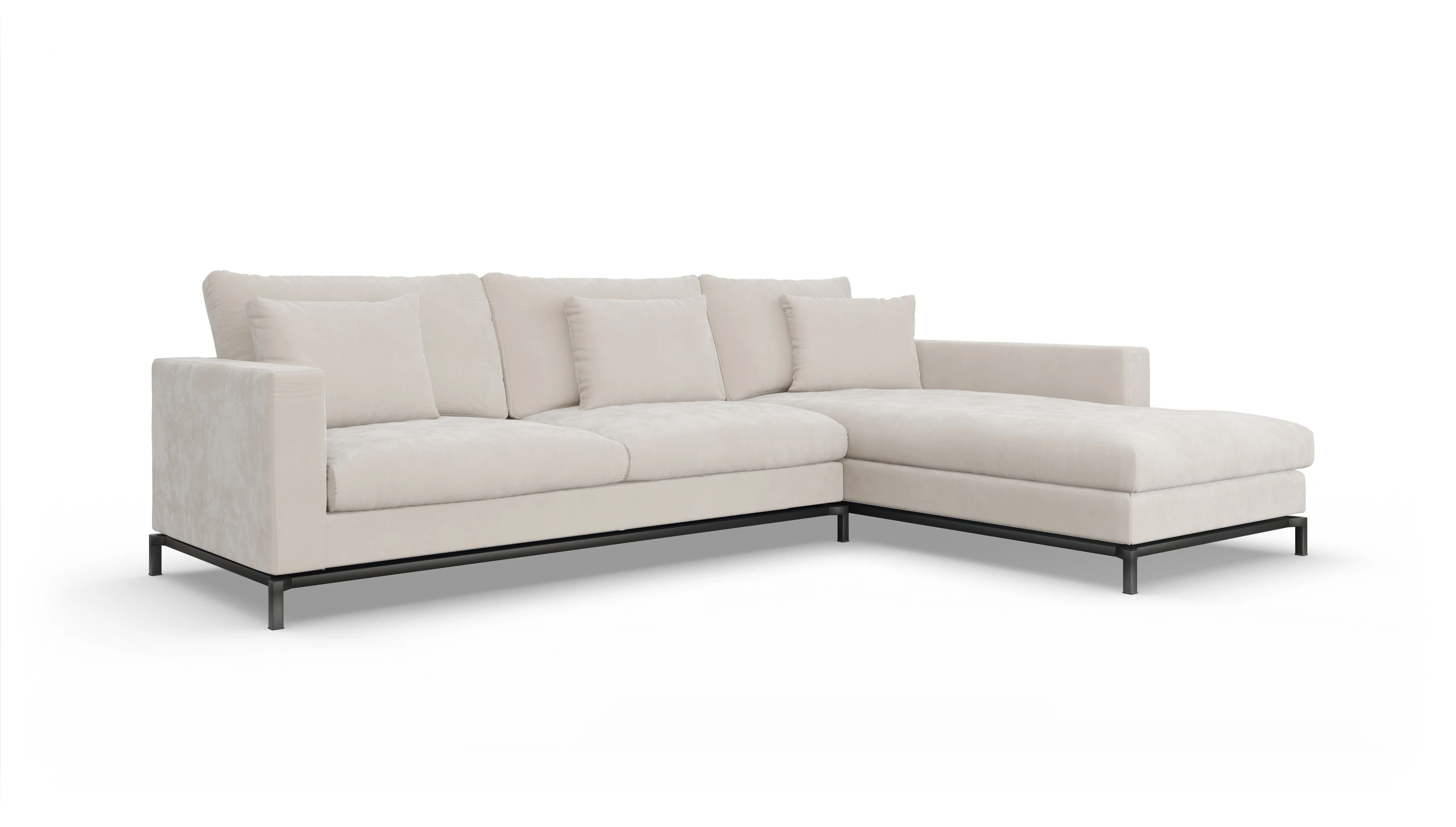 Ansicht des Produktes Fenice Sofa mit Rec rechts in weiß