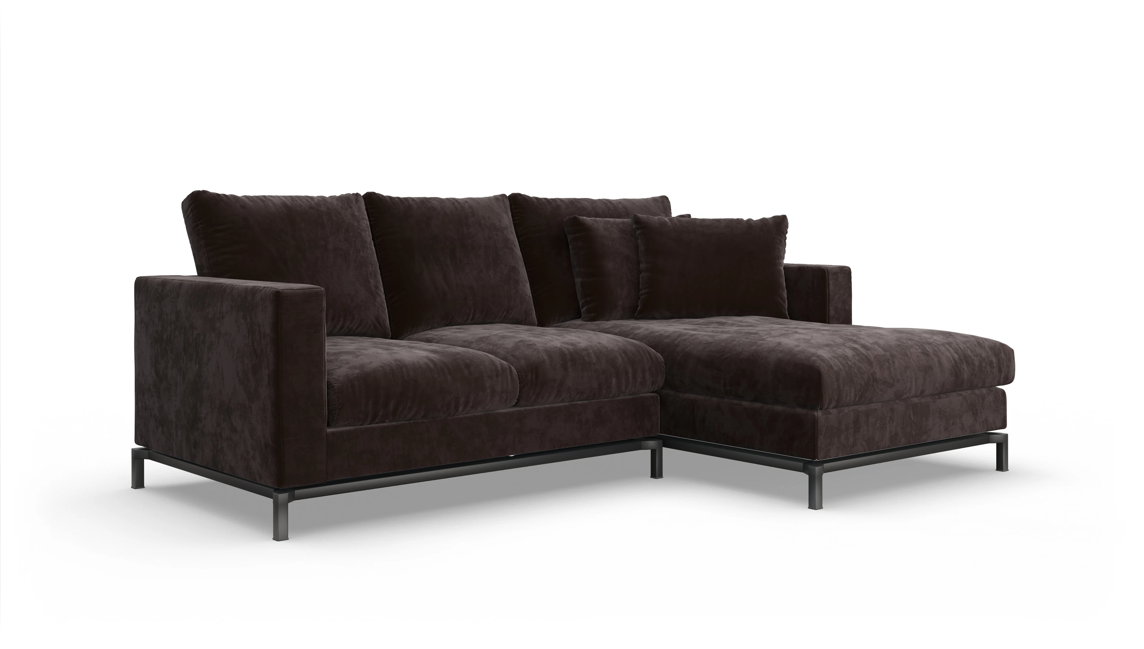 Ansicht des Produktes Fenice Sofa mit Rec rechts in braun
