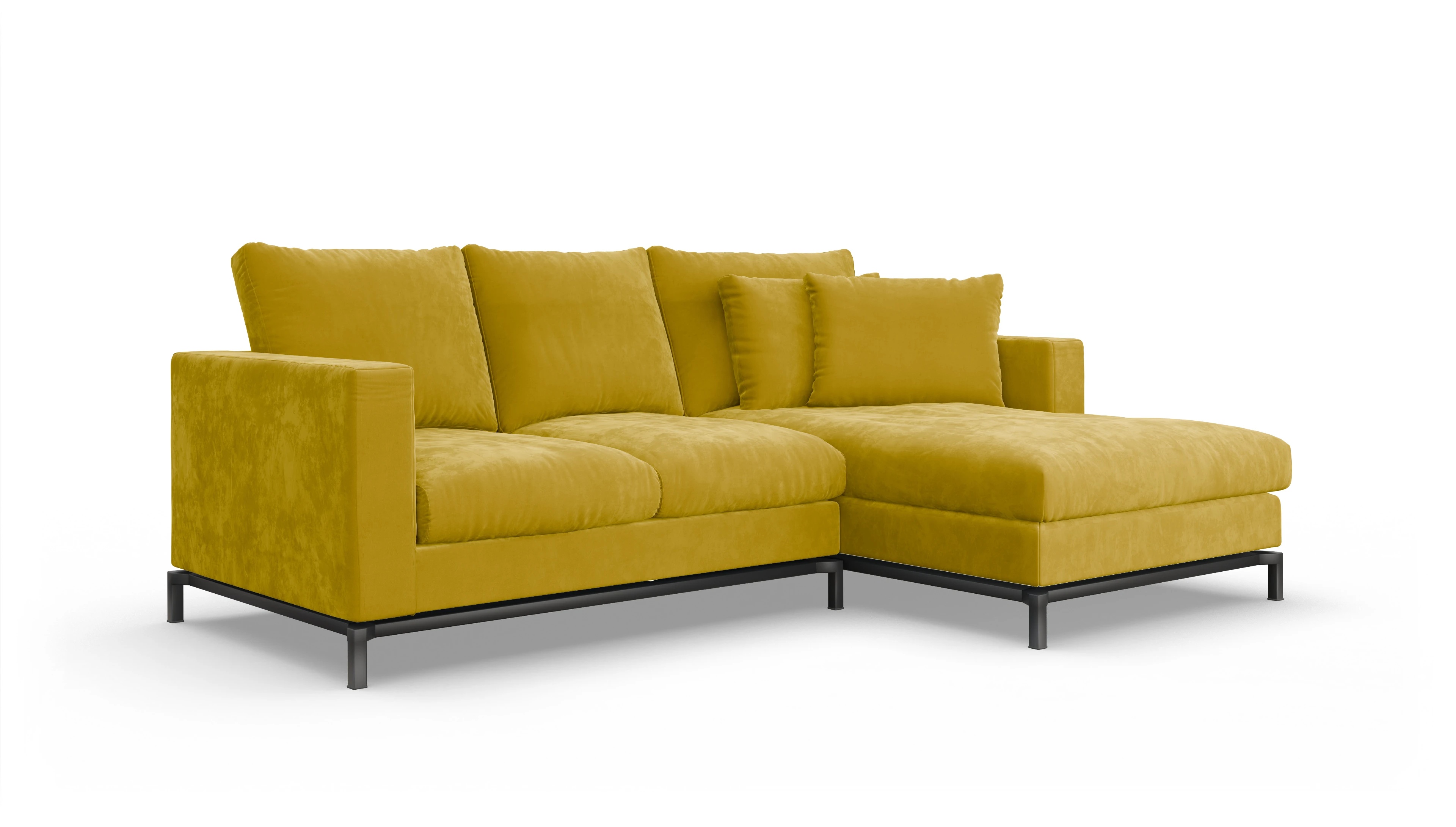 Ansicht des Produktes Fenice Sofa mit Rec rechts in gelb