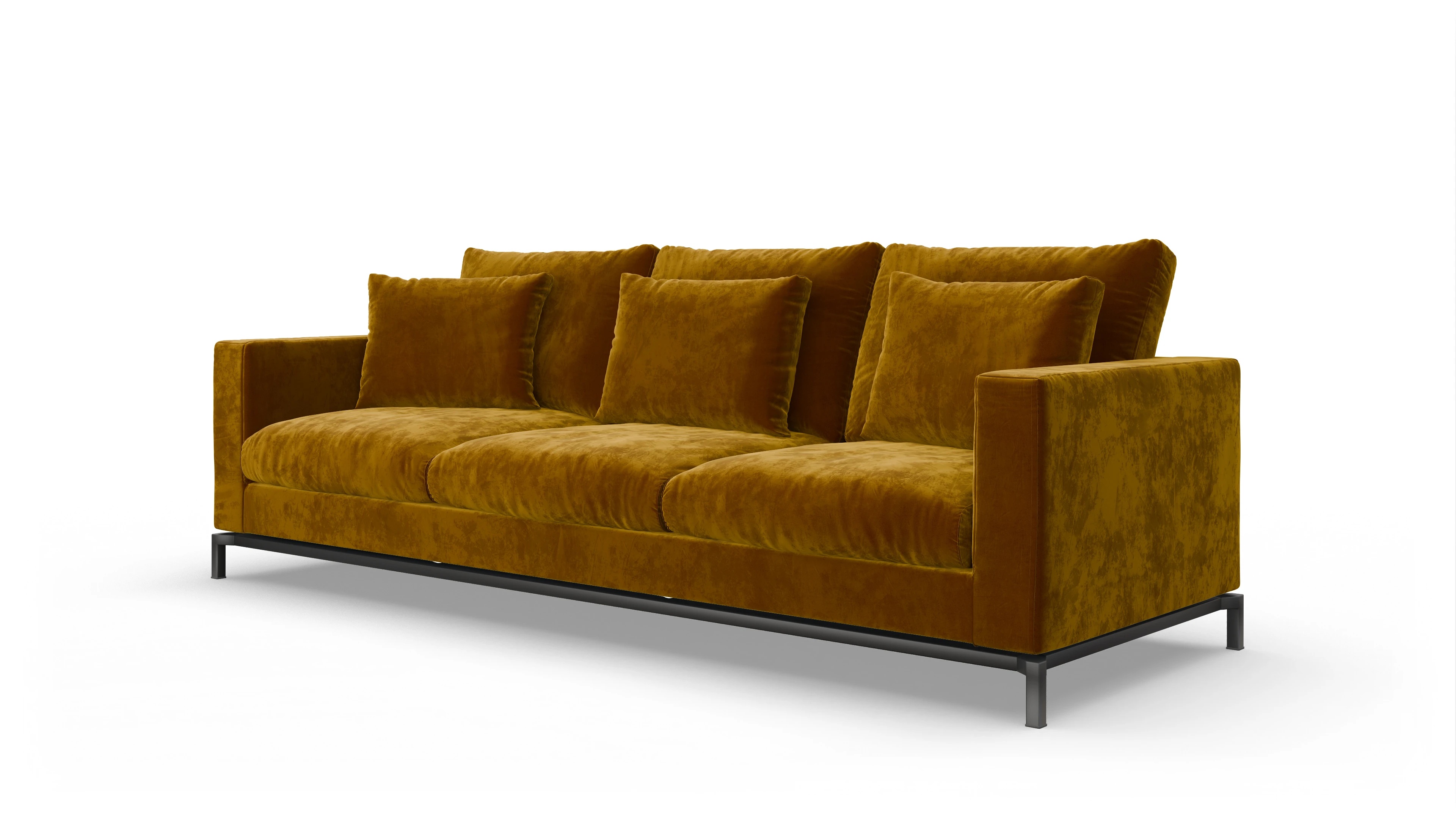 Design-Couch Fenice Ansicht des Produktes Fenice 3,5-Sitzer in gelb